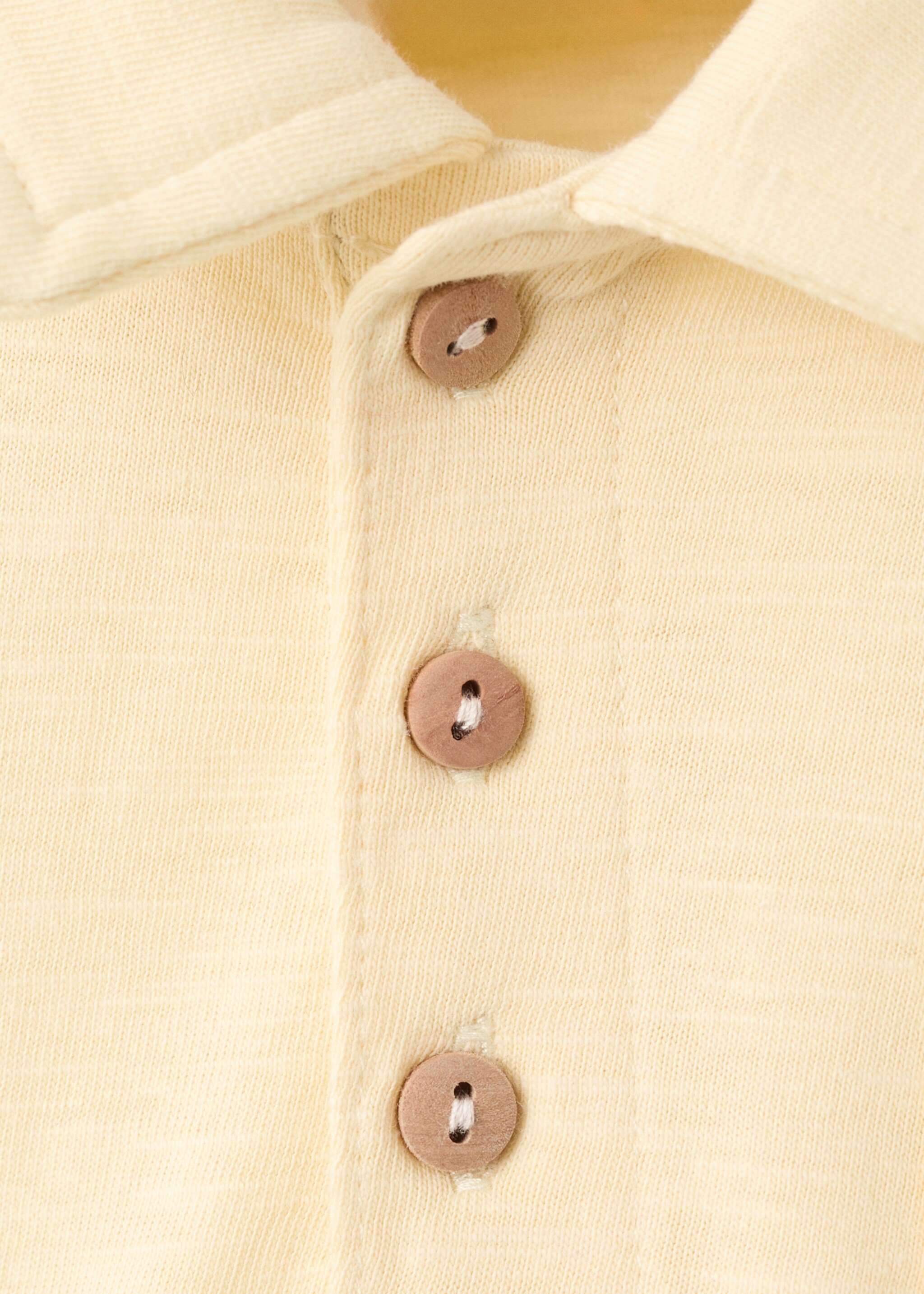 Chest-pocket cotton pocket polo shirt - Details of the article 8, Yellow. Ref: 27038265-00.