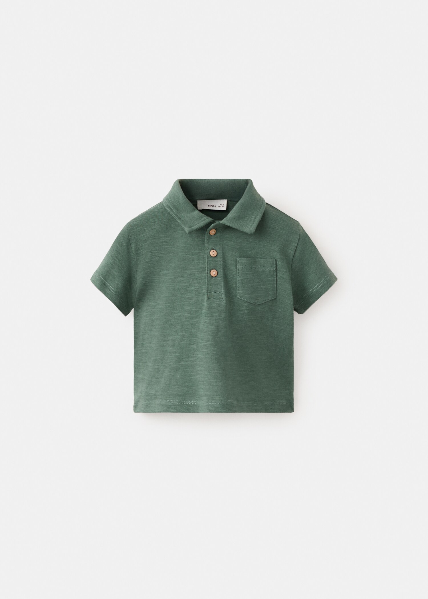 Chest-pocket cotton pocket polo shirt - Article without model