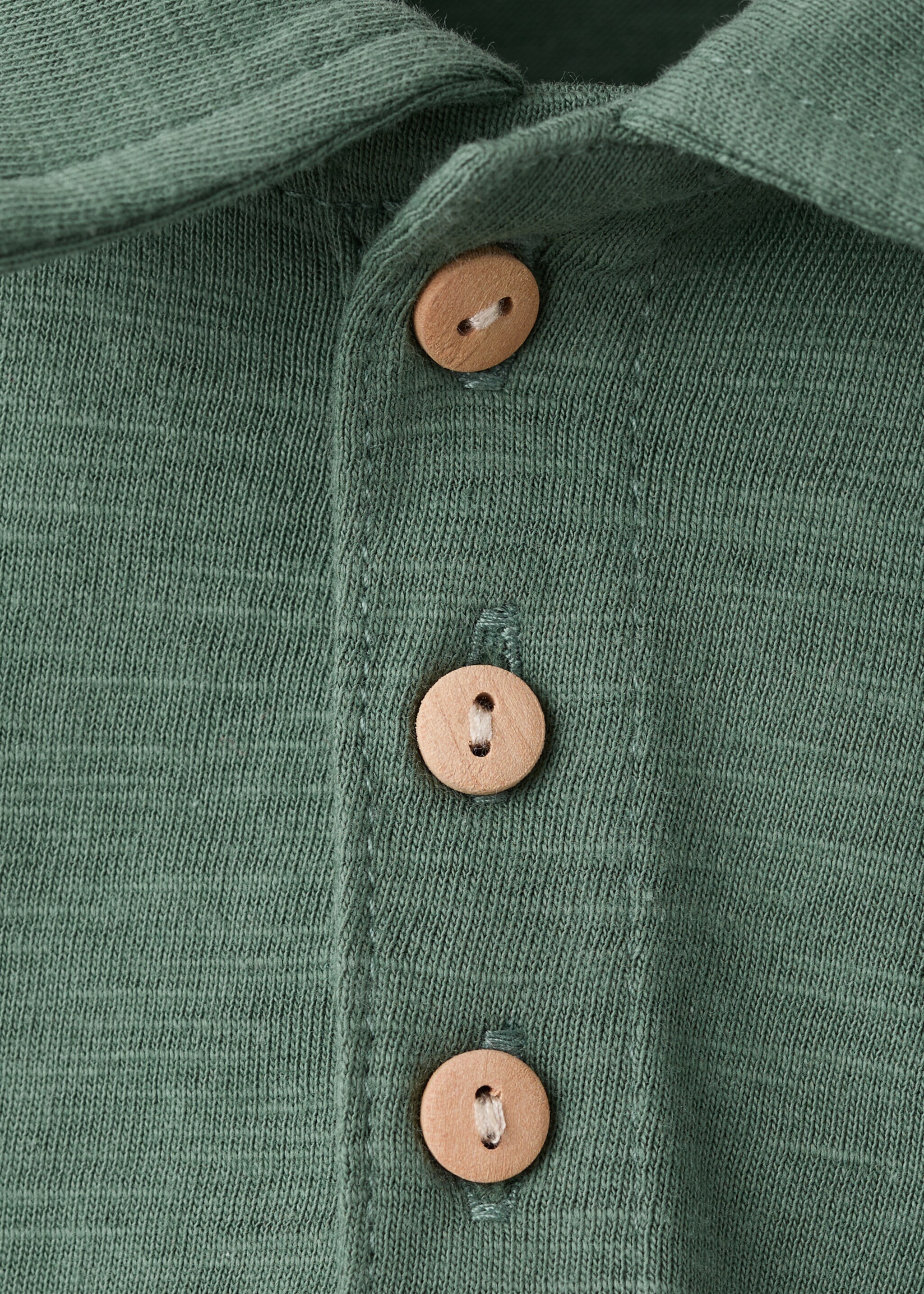 Chest-pocket cotton pocket polo shirt - Details of the article 8, Green. Ref: 27038265-00.