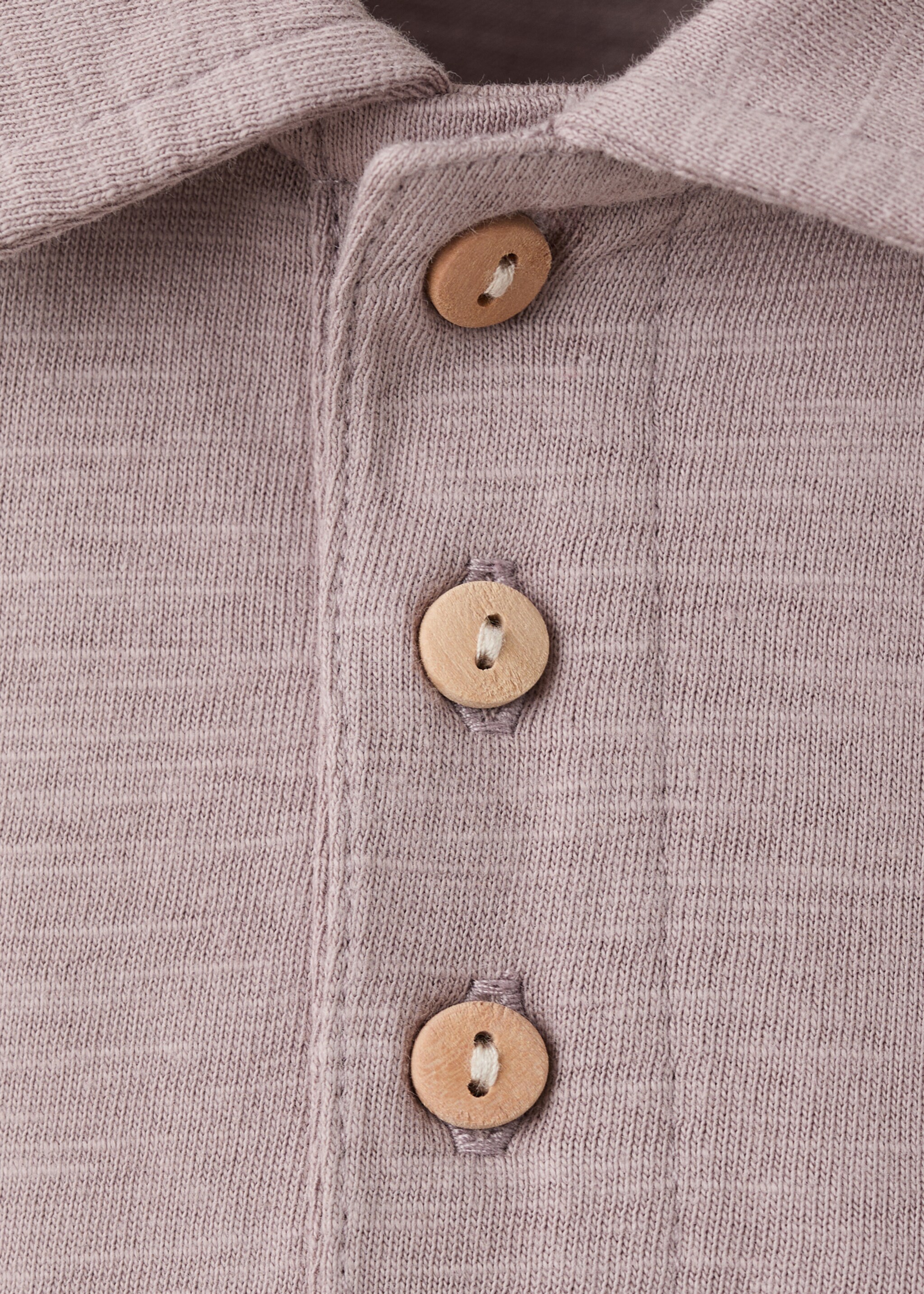 Chest-pocket cotton pocket polo shirt - Details of the article 8, Light/Pastel Purple. Ref: 27038265-00.