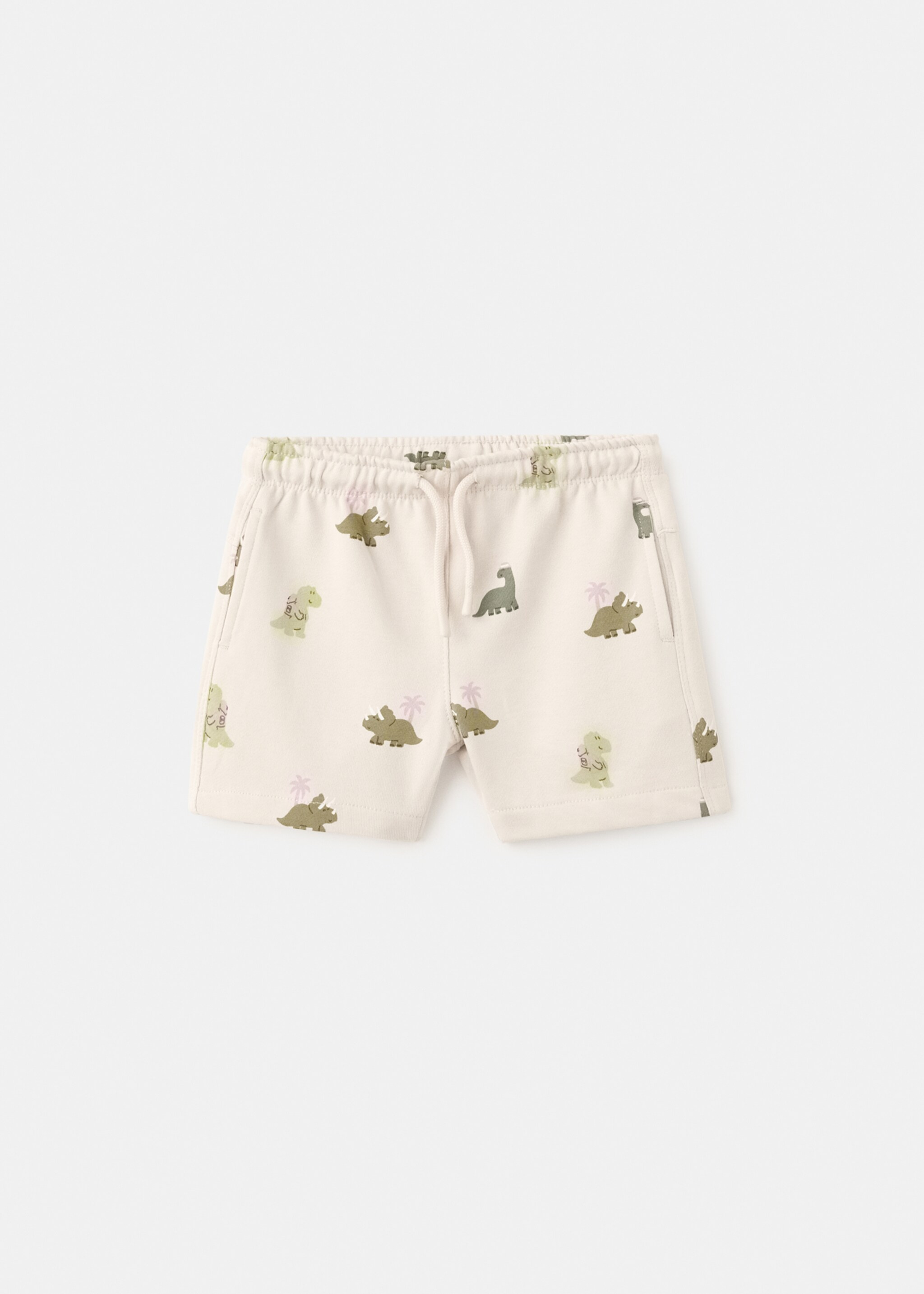 Printed cotton bermuda shorts - Article without model, Light/Pastel Grey. Ref: 27038269-00.