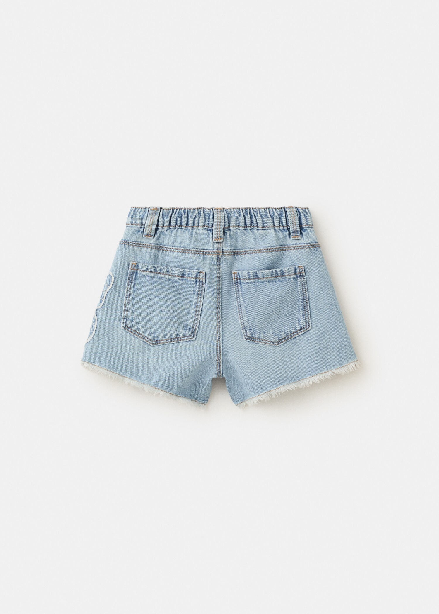 Embroidered butterfly denim shorts - Reverse of the article