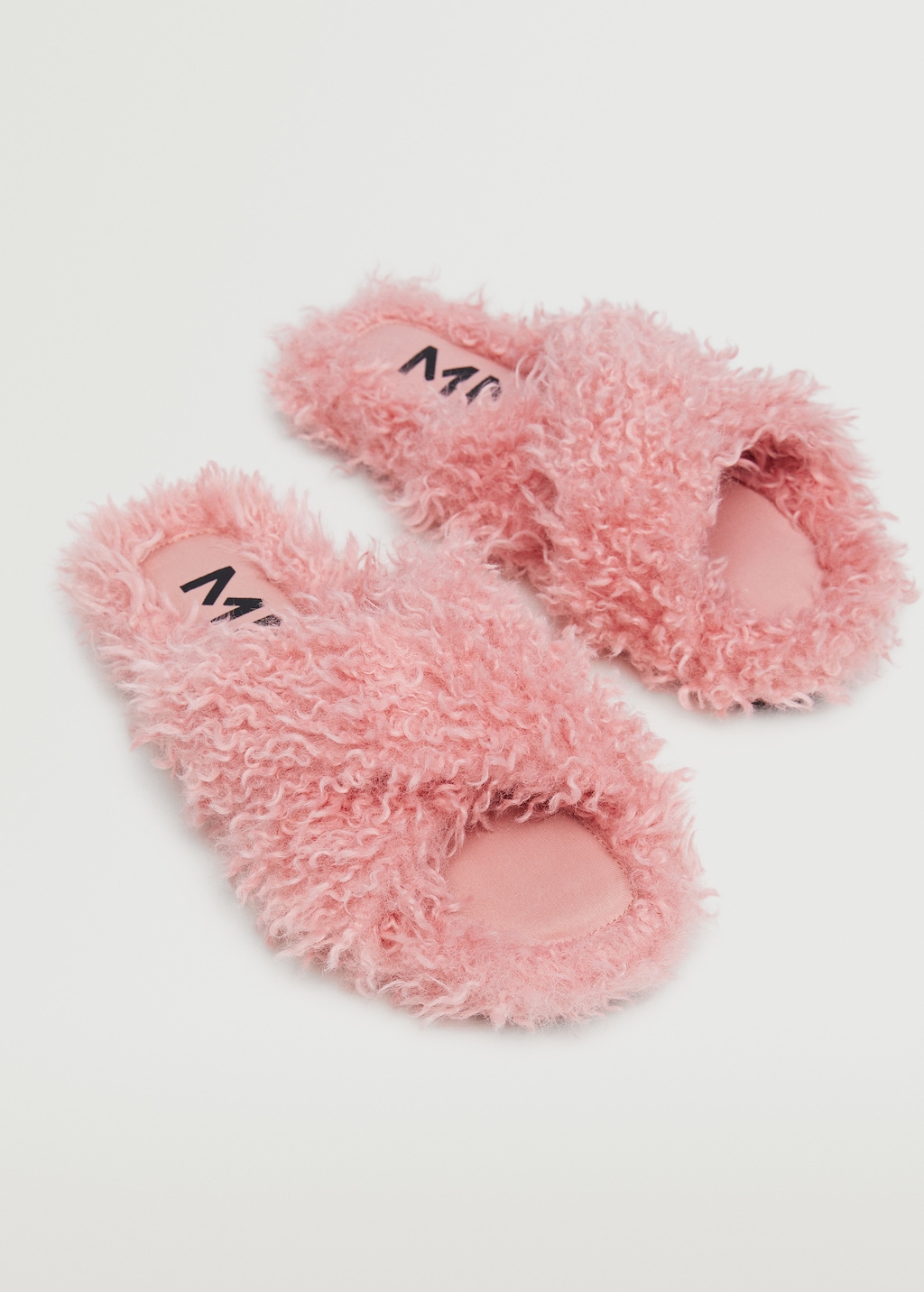 Criss cross fur sandals hot sale