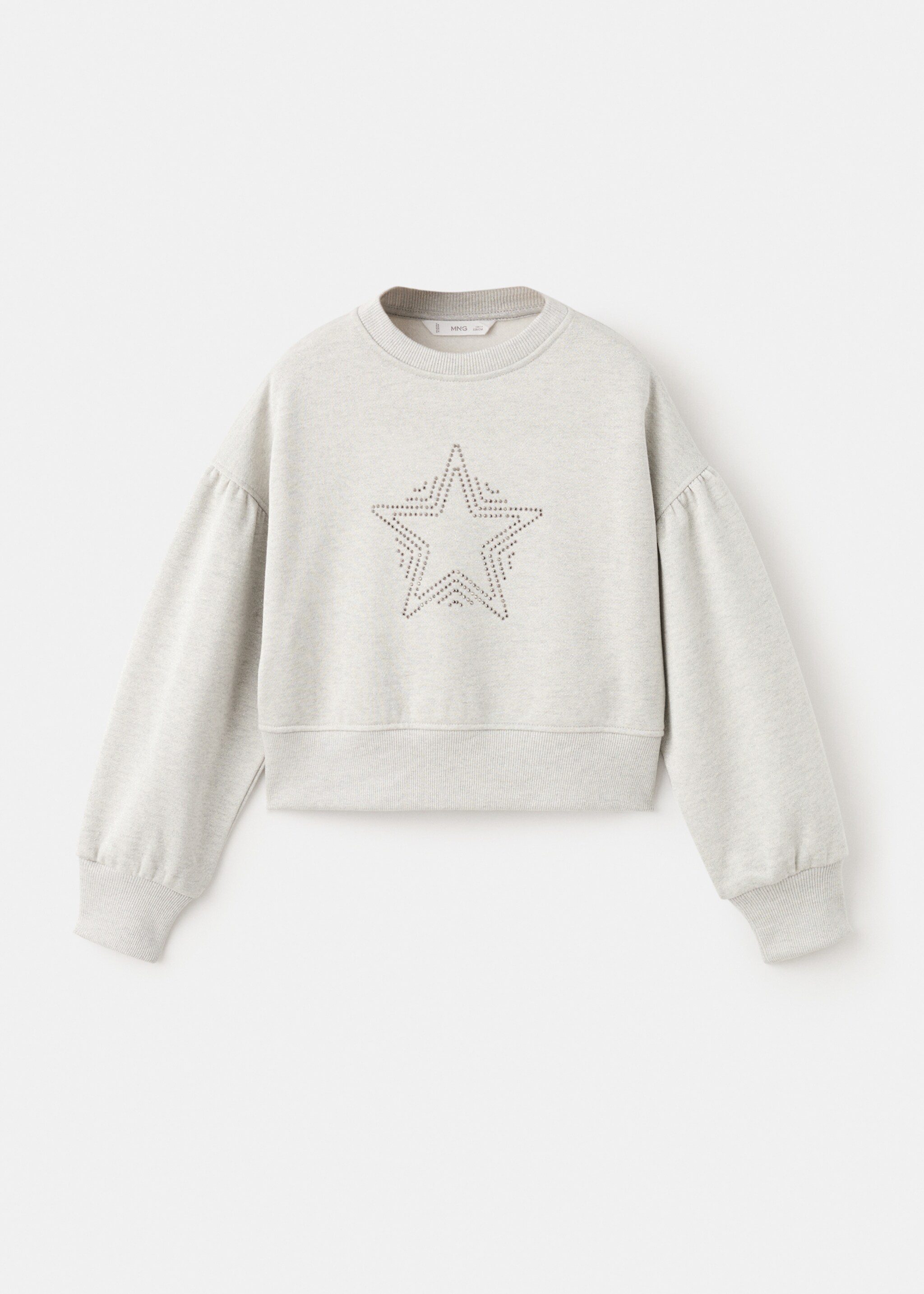 Sweatshirt with rhinestone star embellishments and lurex details - Article without model, Charcoal. Ref: 27041169-00.
