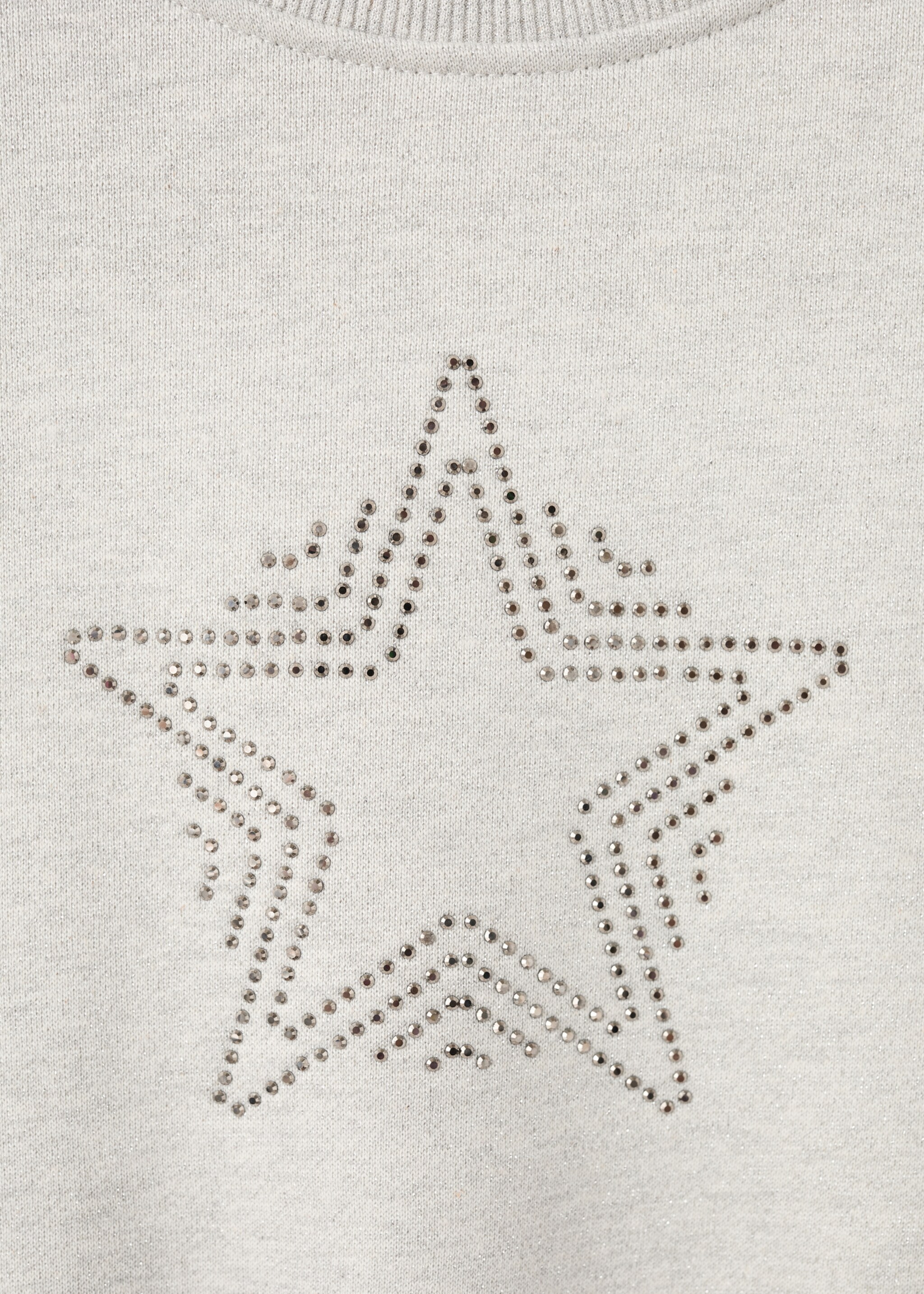 Sweatshirt with rhinestone star embellishments and lurex details - Details of the article 0, Charcoal. Ref: 27041169-00.