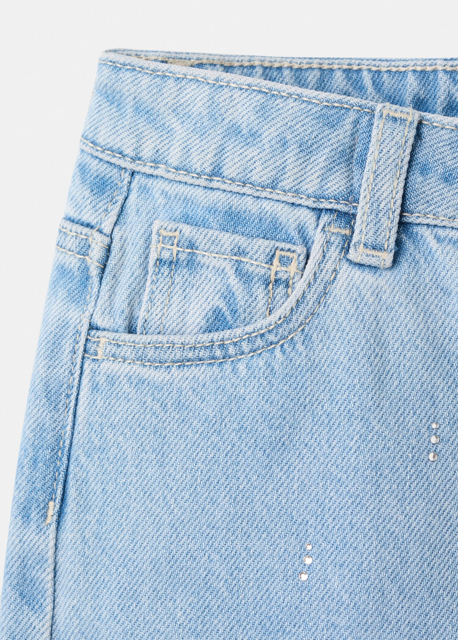 Culotte jeans with rhinestones - Details of the article 8