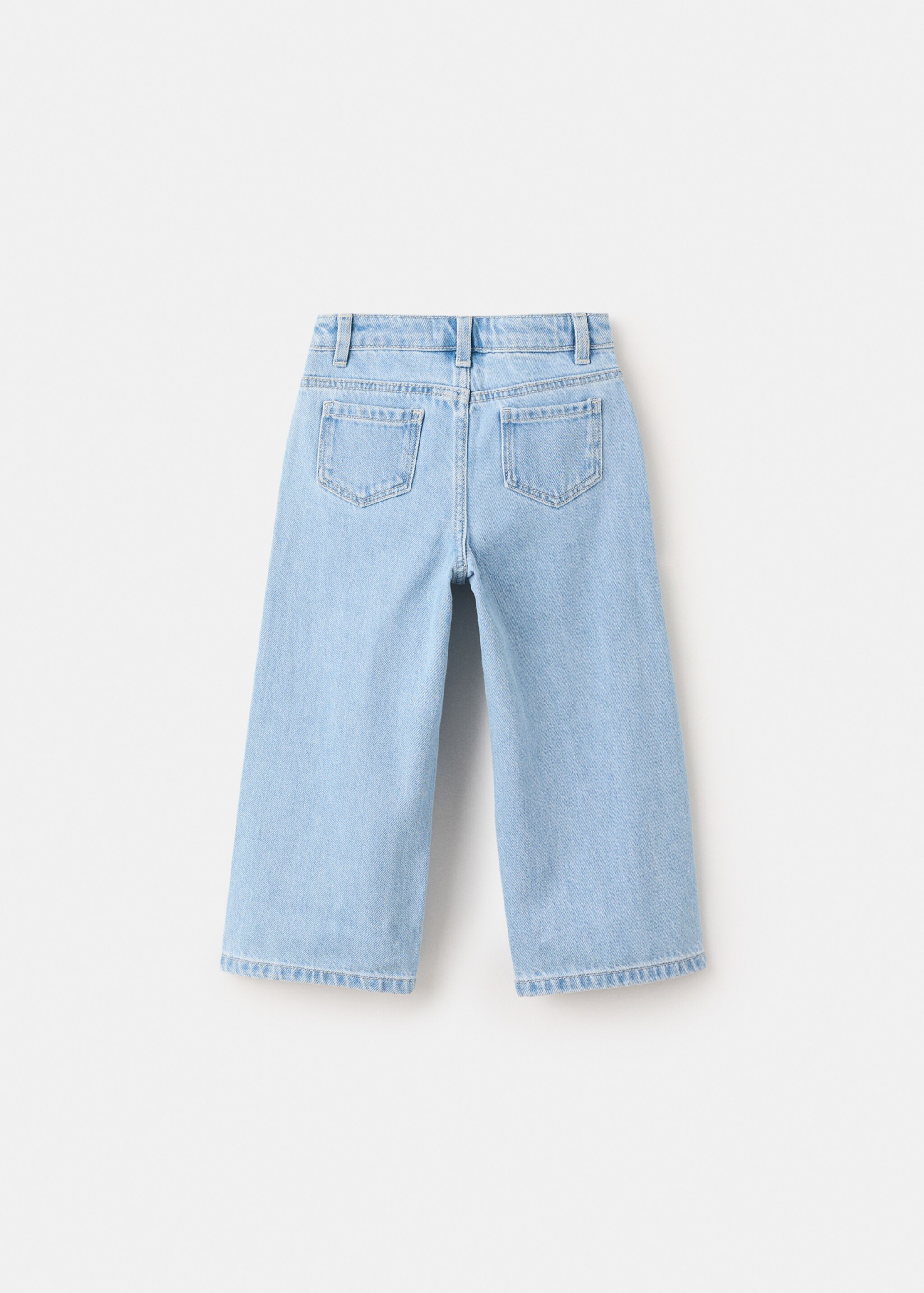 Culotte jeans with rhinestones - Reverse of the article, Medium Blue. Ref: 27041173-00.