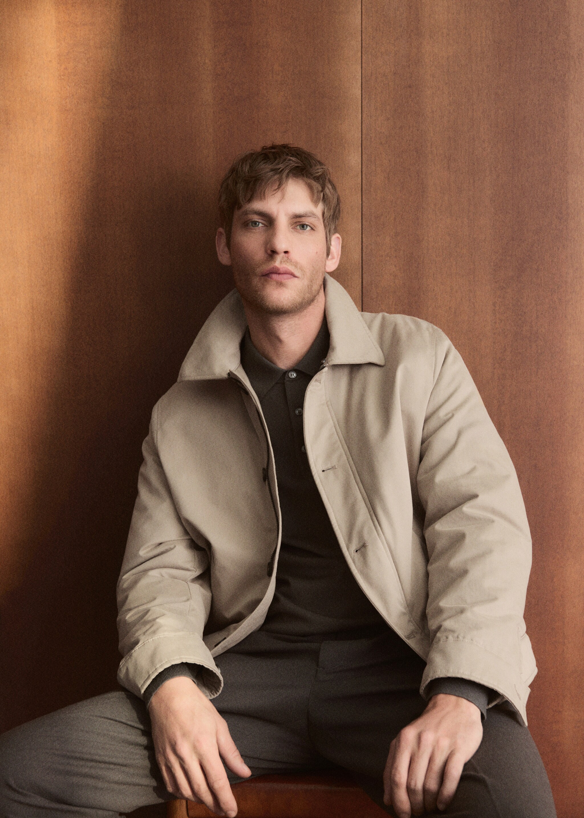 시어링 이펙트 칼라 퀼트 재킷 - 상품 내역: 3, 샌드. Ref: 27041175-00.