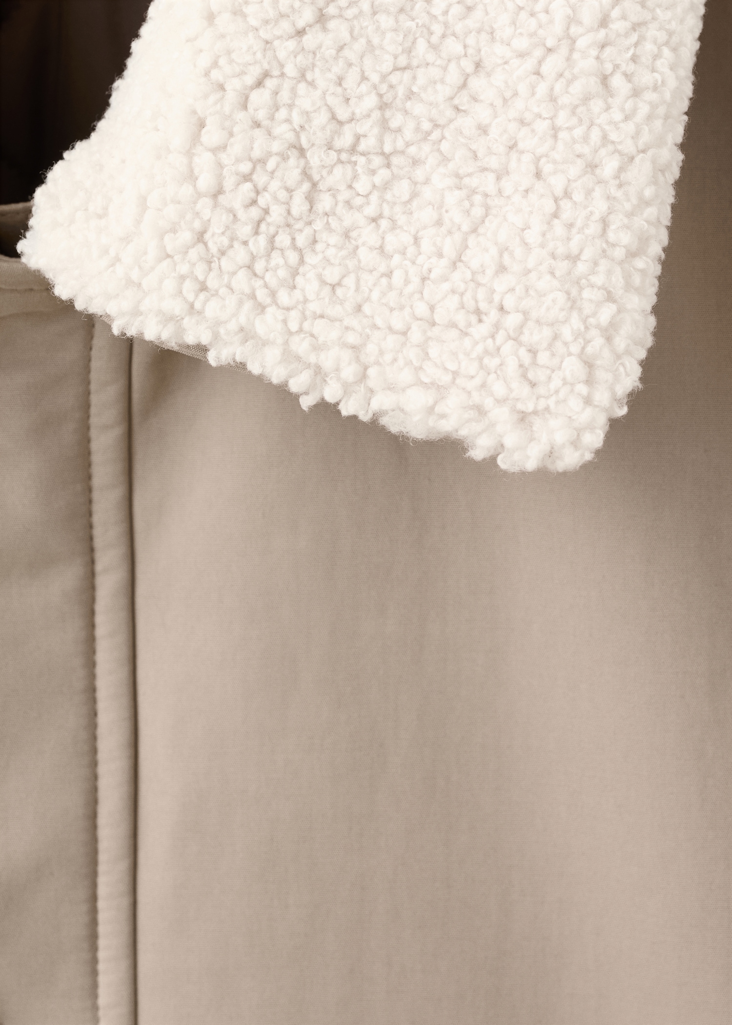 Quilted jacket with shearling-effect collar - Details of the article 8