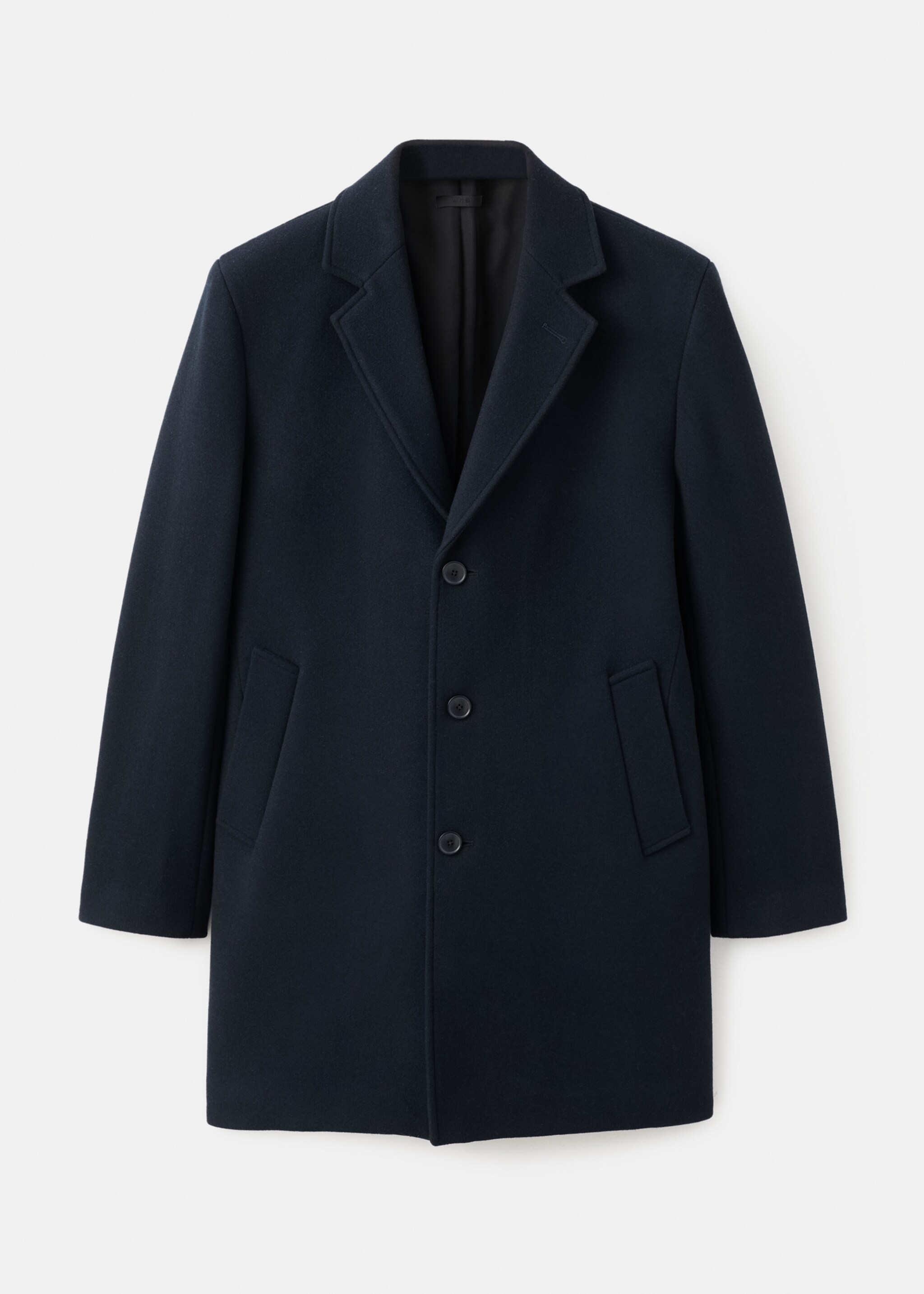 Lightweight recycled wool coat - Article without model, Navy. Ref: 27041177-00.