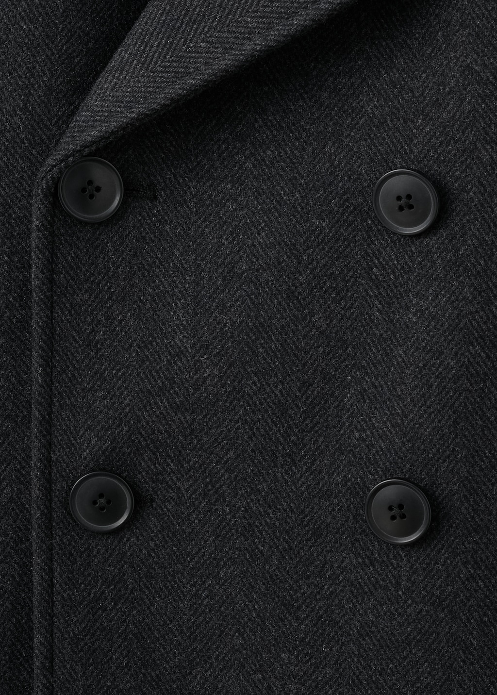Short double-breasted wool coat