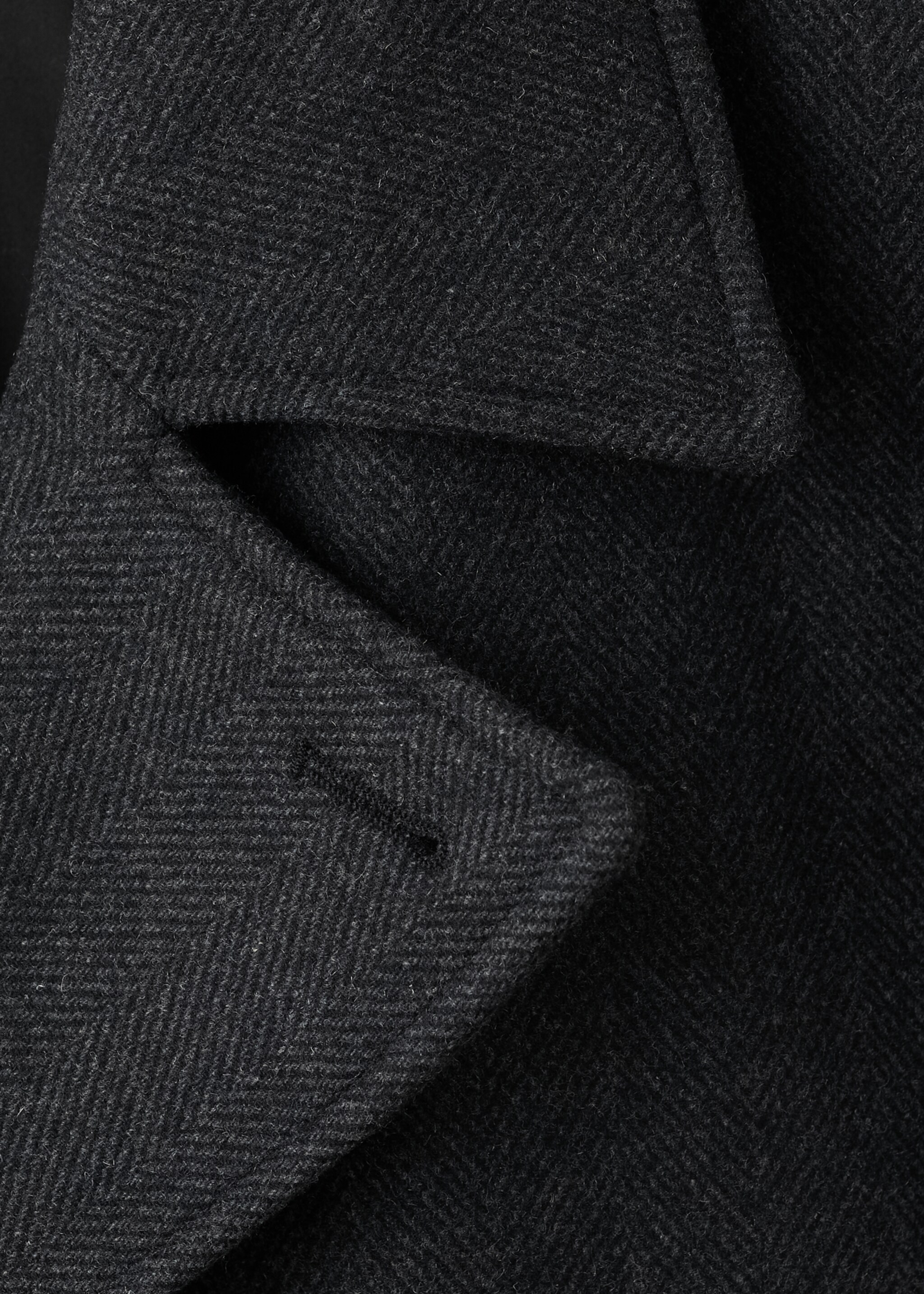 Short Double-Breasted Wool Coat - Details of the article 8, Medium Heather Grey. Ref: 27041178-00.