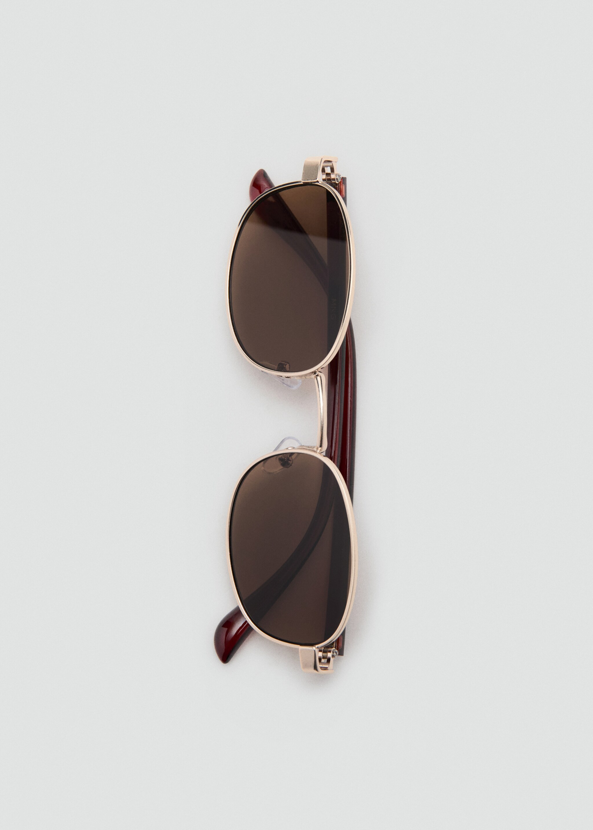 Metallic frame sunglasses - Details of the article 2, Gold. Ref: 27041180-00.