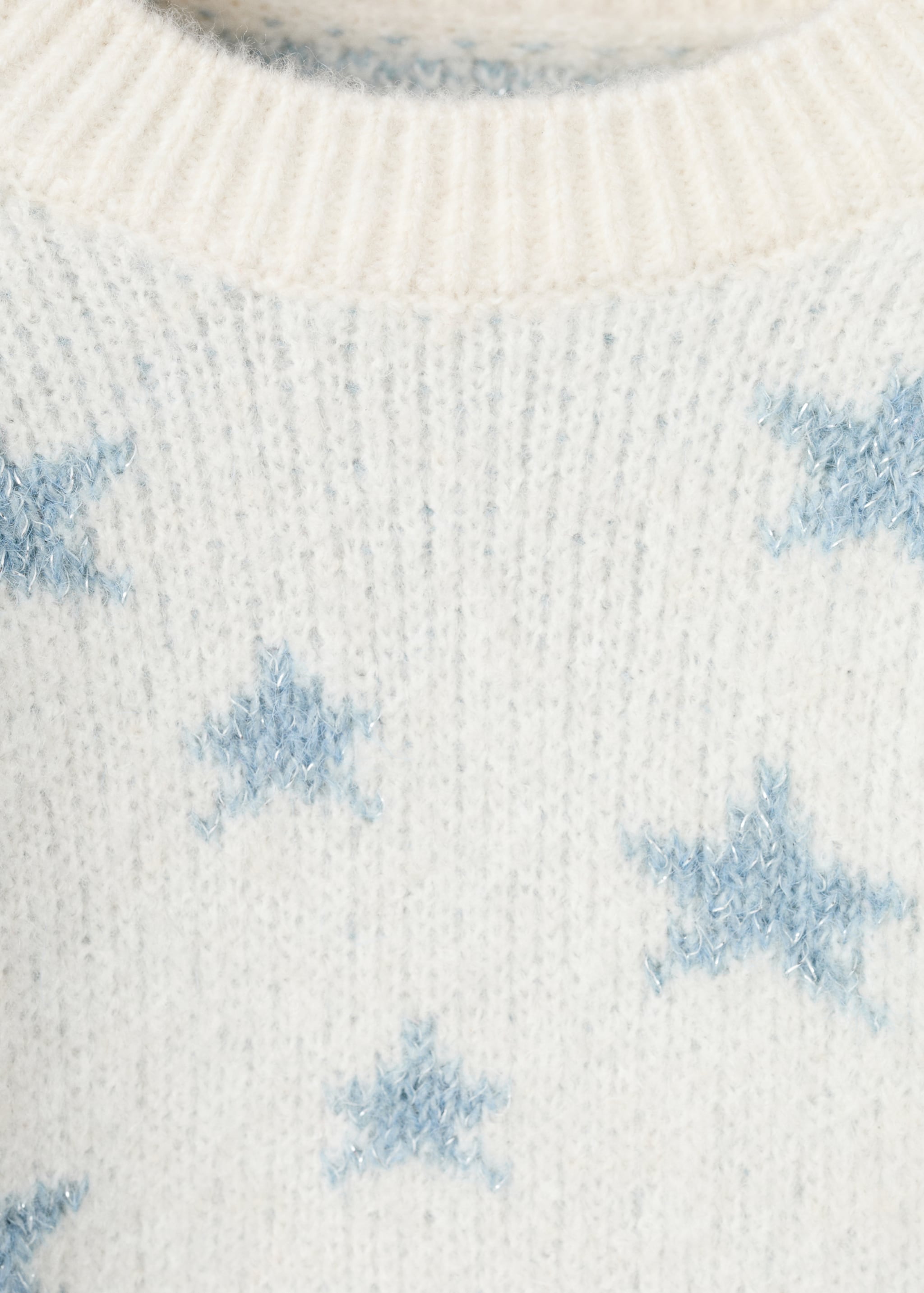 Lurex star sweater - Details of the article 8, Ecru. Ref: 27041181-00.