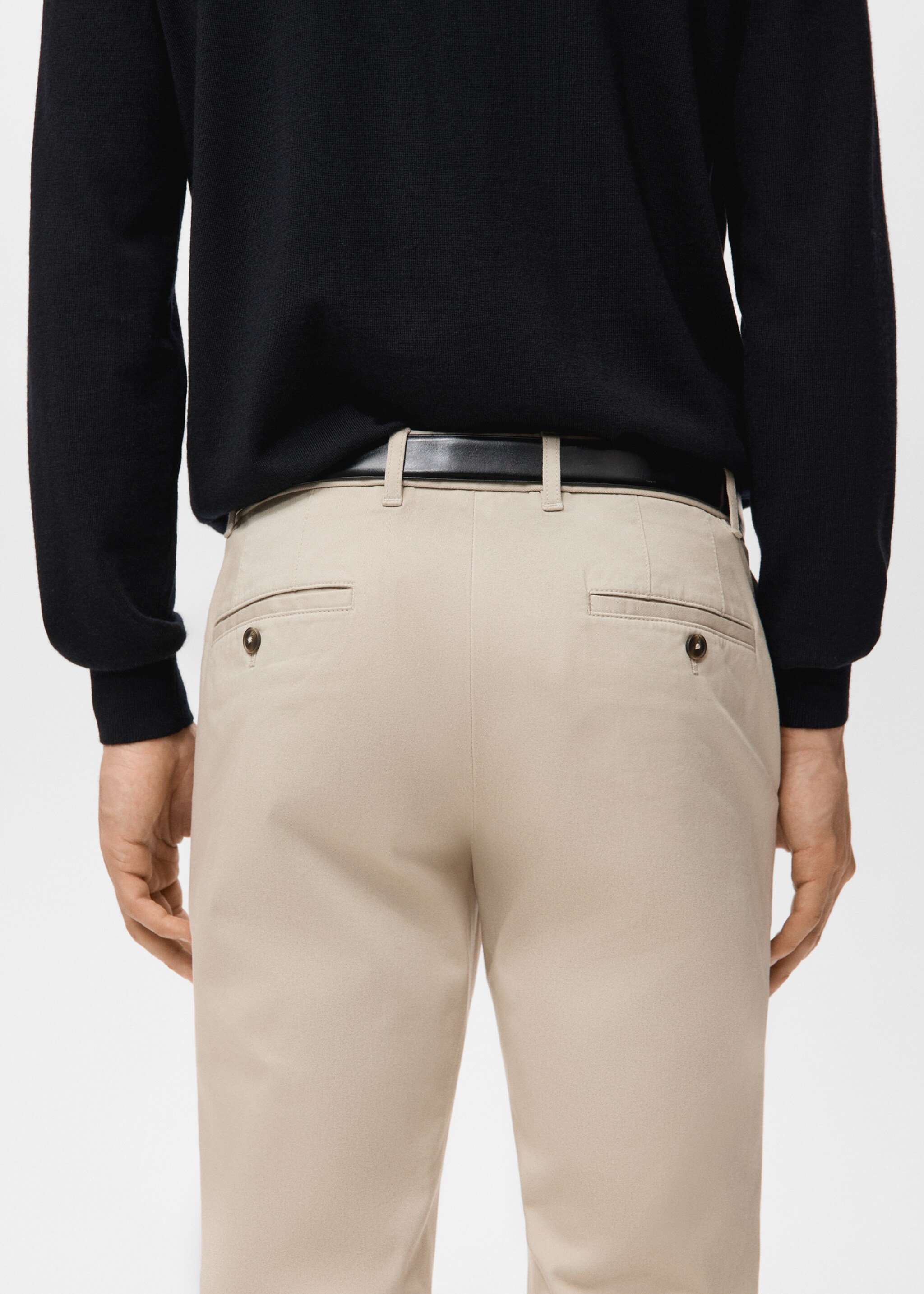 Barna slim-fit twill chino trousers - Details of the article 6, Sand. Ref: 27041187-00.