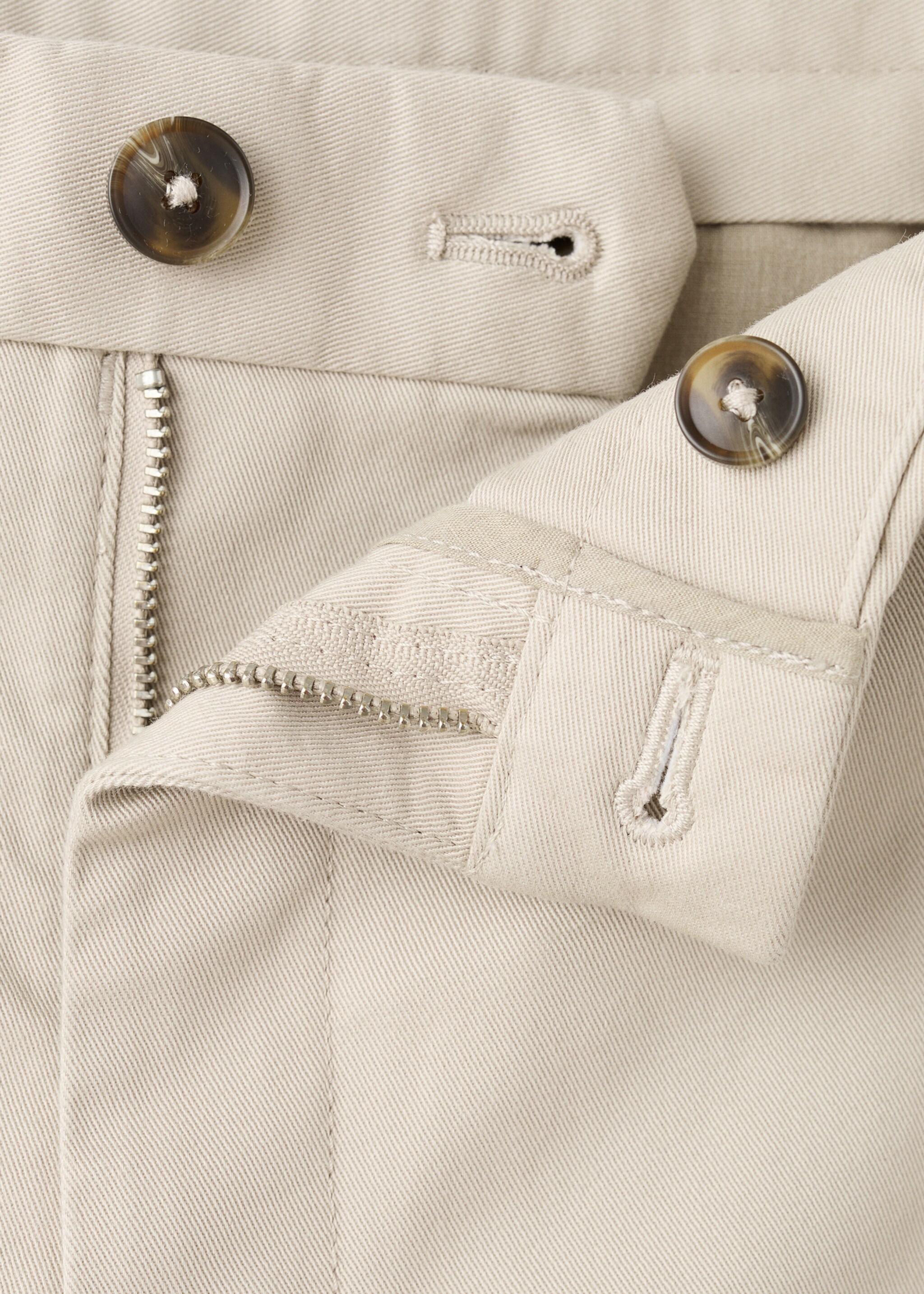 Barna slim-fit twill chino trousers - Details of the article 8, Sand. Ref: 27041187-00.