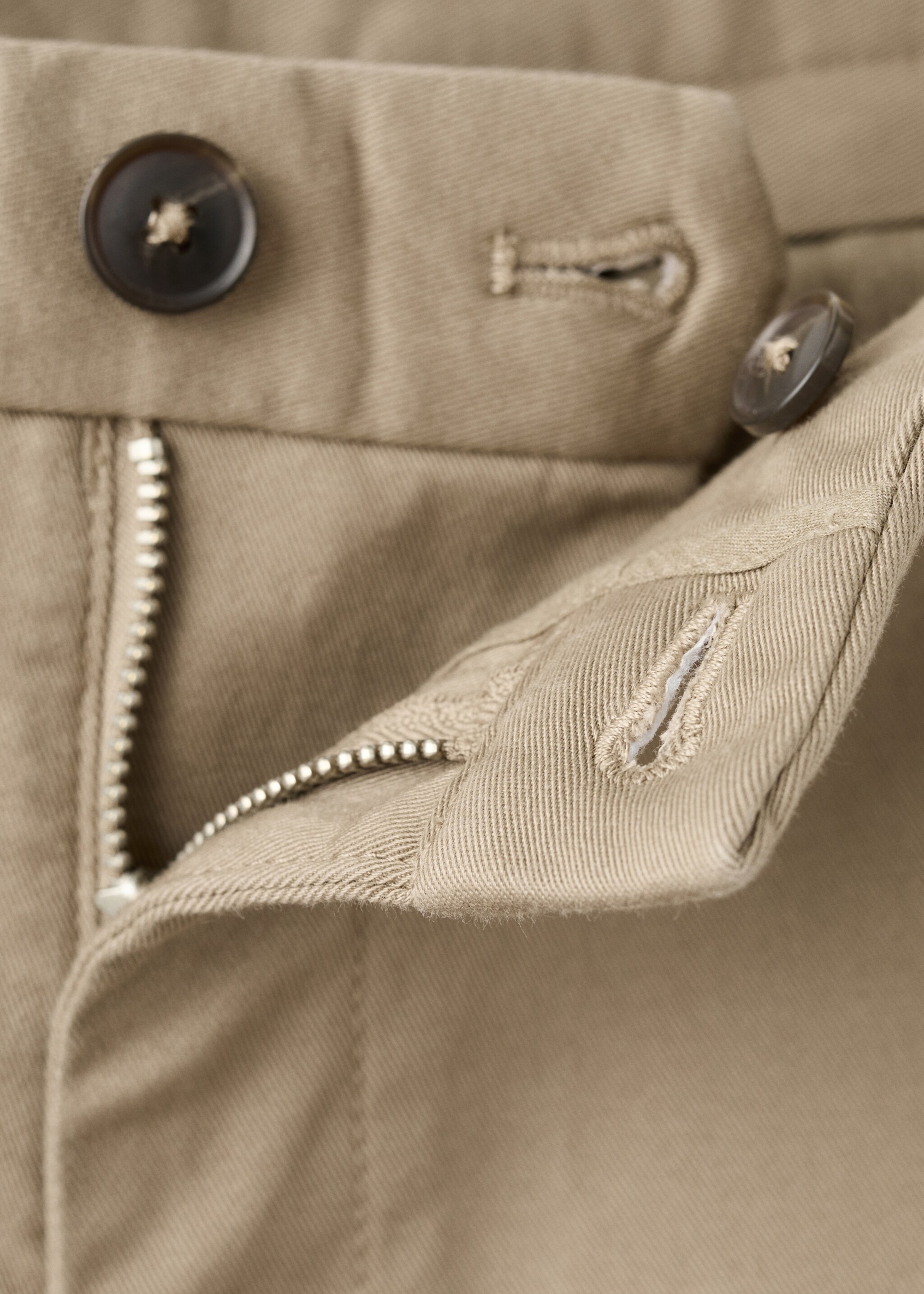 Barna slim-fit twill chino trousers - Details of the article 8, Beige. Ref: 27041187-00.