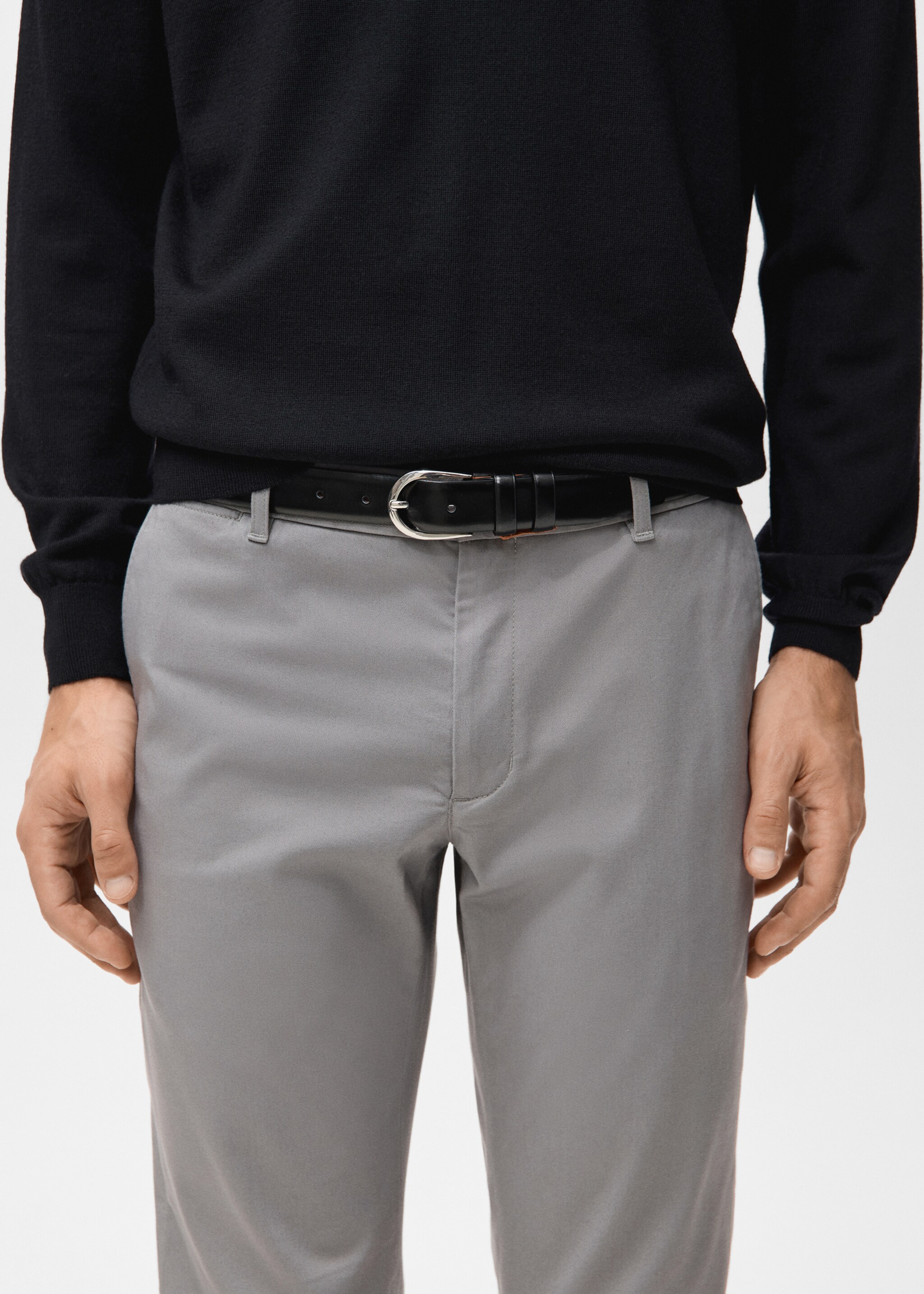 Pantalón Barna slim fit chino sarga - Detalle del artículo 1, Gris claro vigoré. Ref: 27041187-00.