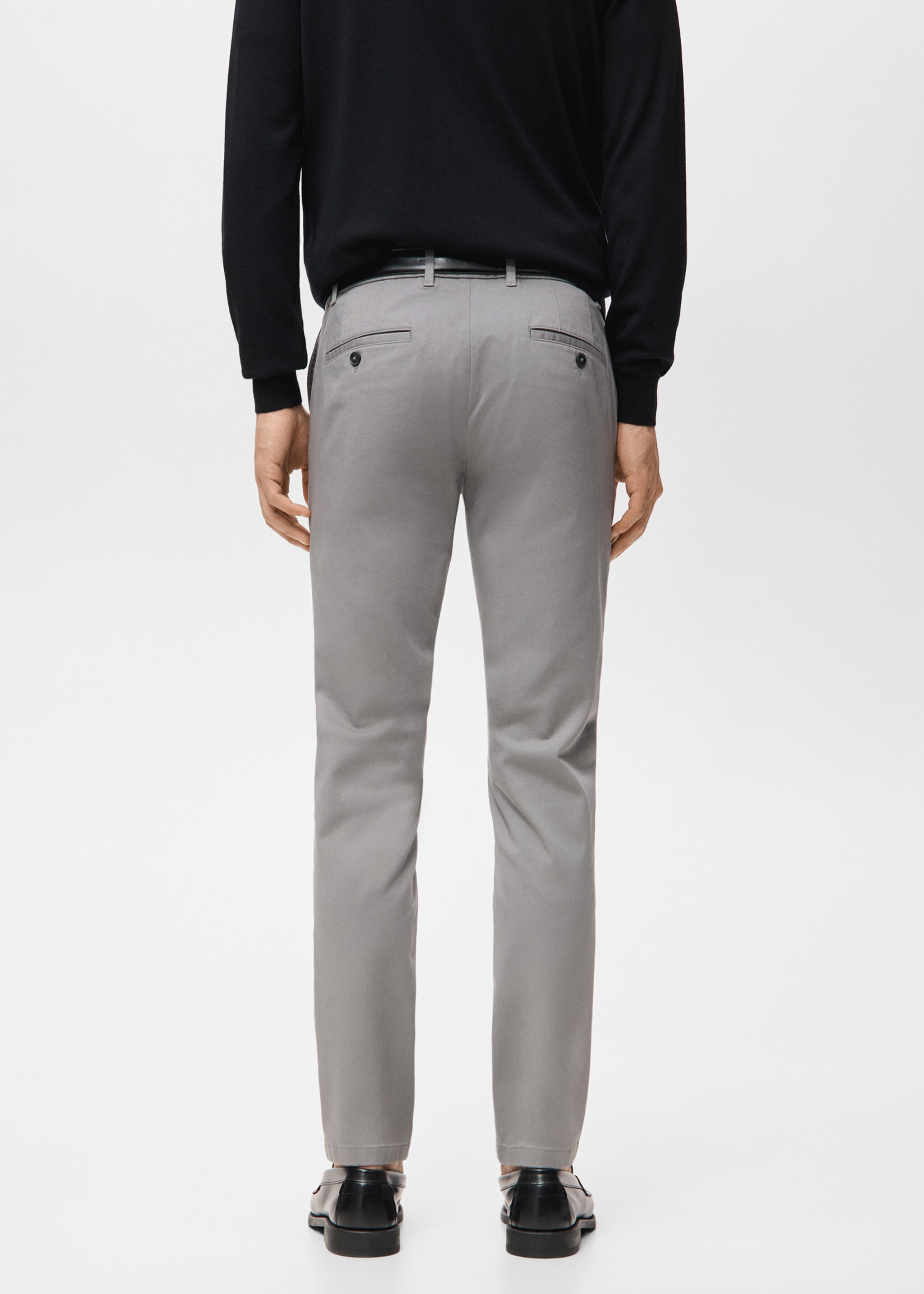 Pantalón Barna slim fit chino sarga - Reverso del artículo, Gris claro vigoré. Ref: 27041187-00.