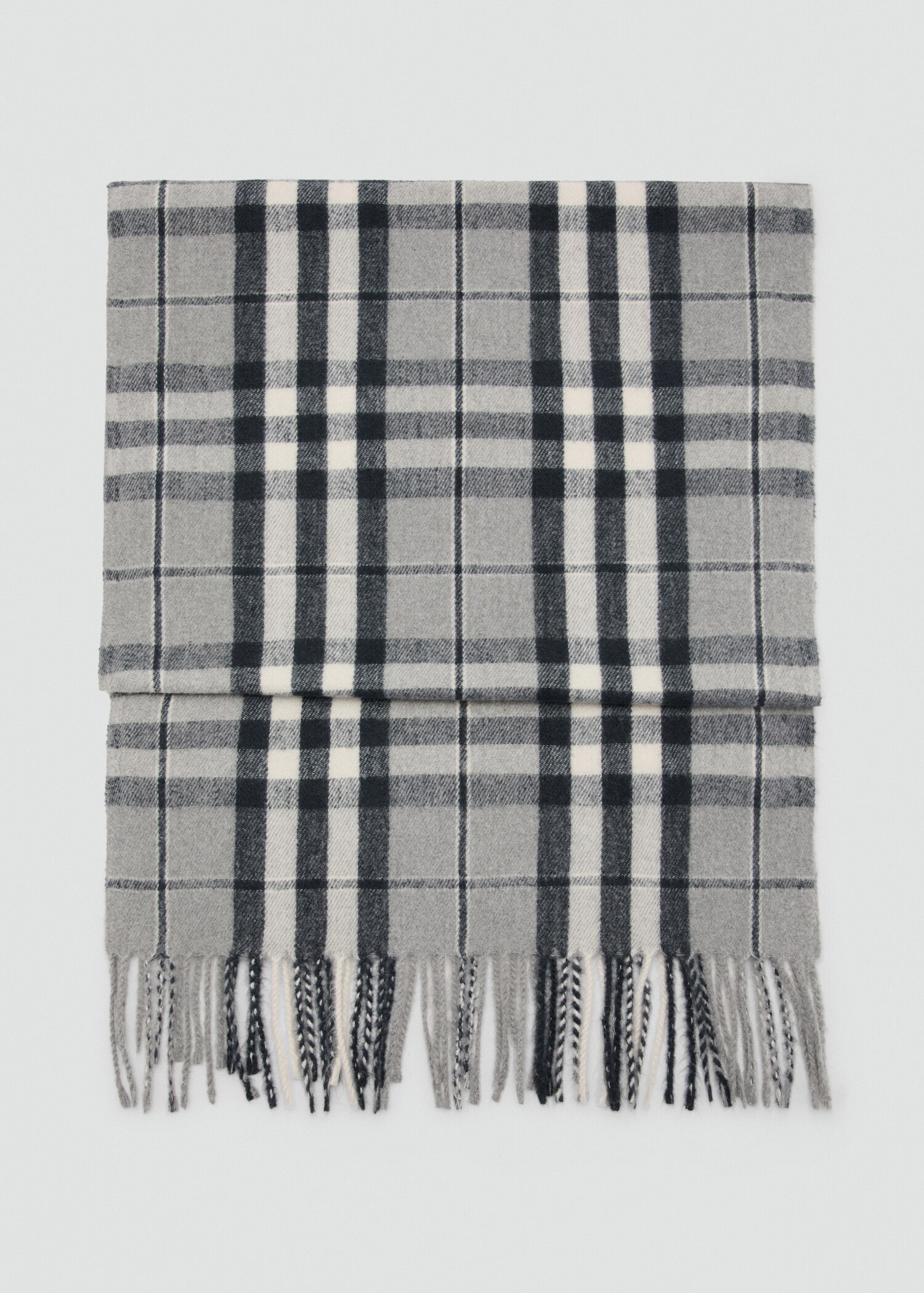 Check scarf with fringed ends - Article without model