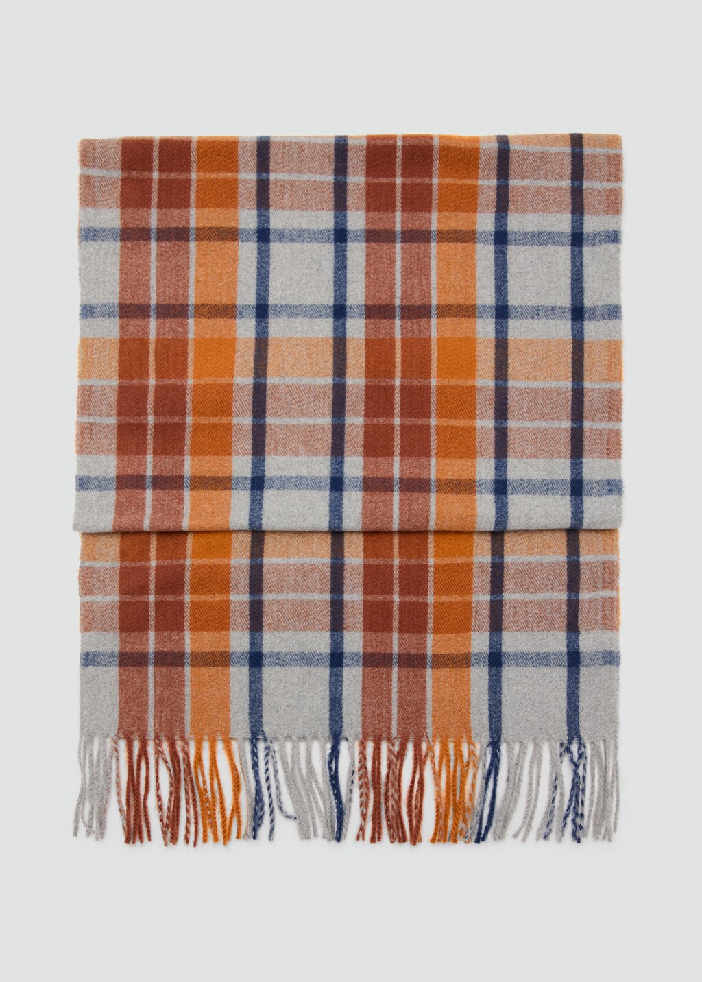 Check scarf with fringed ends - image 2