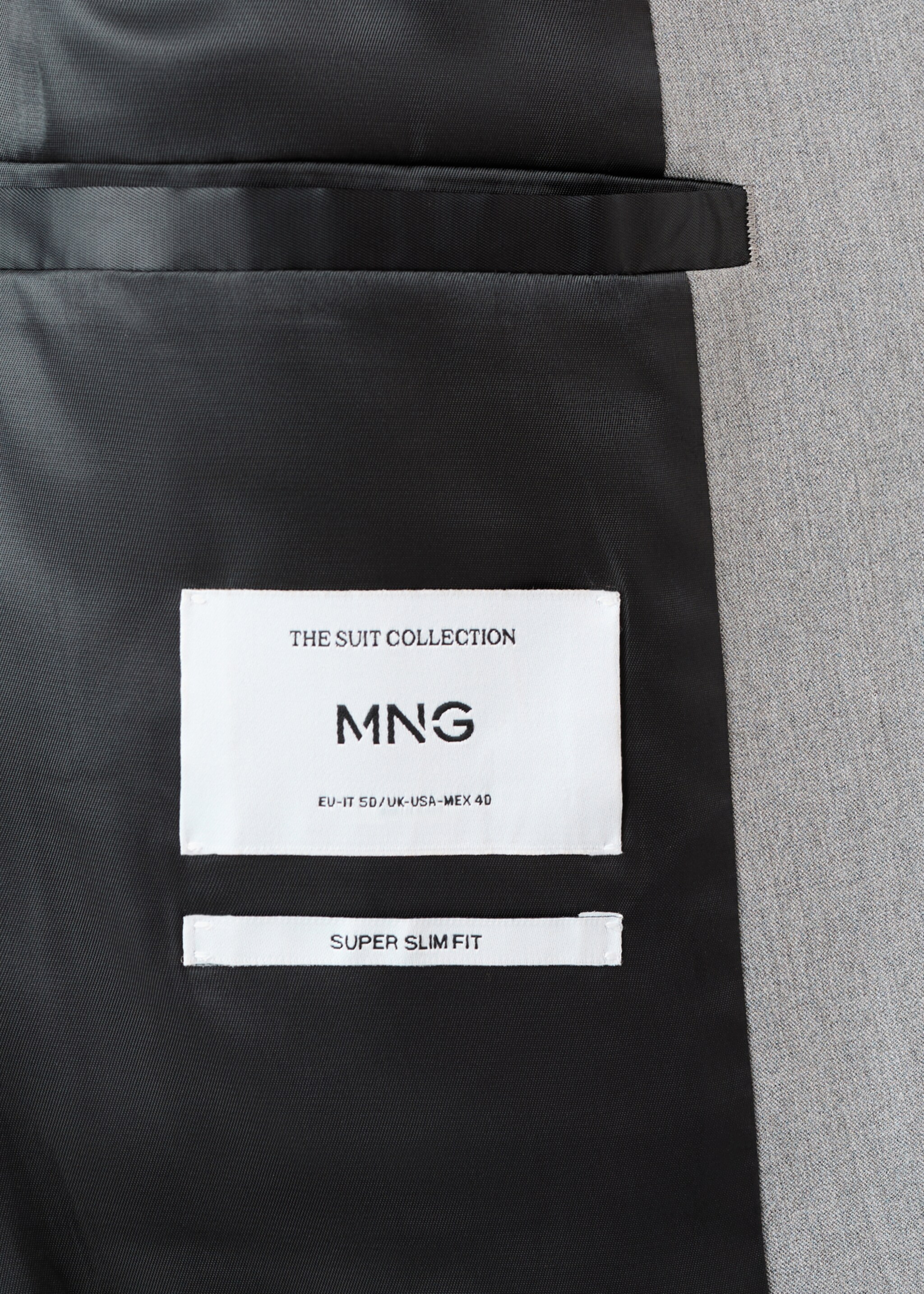 بليزر بدلة سليم فيت بقماش مرن - تفاصيل المنتج 0, رمادي. Ref: 27041196-00.