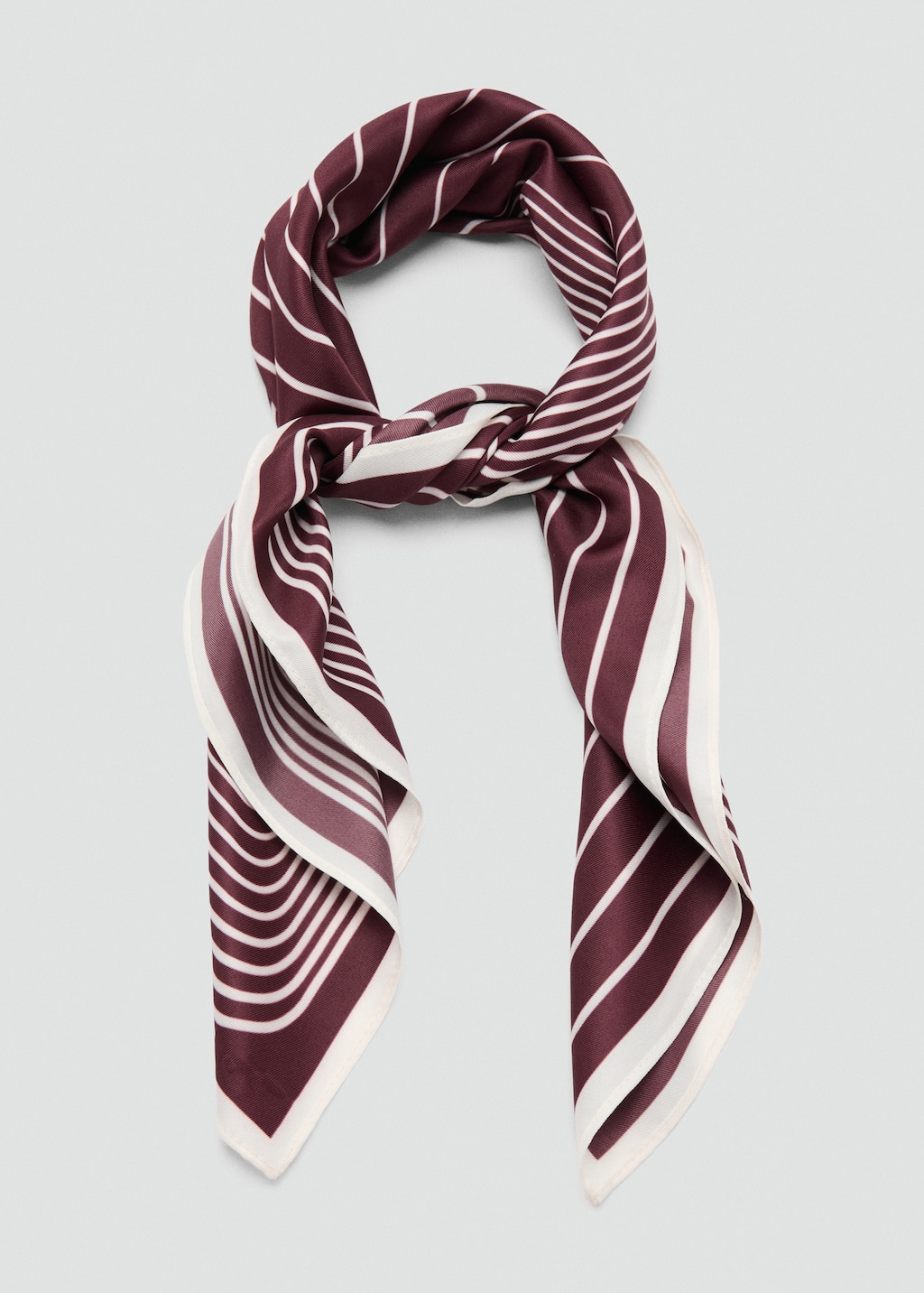 Satin check-print scarf