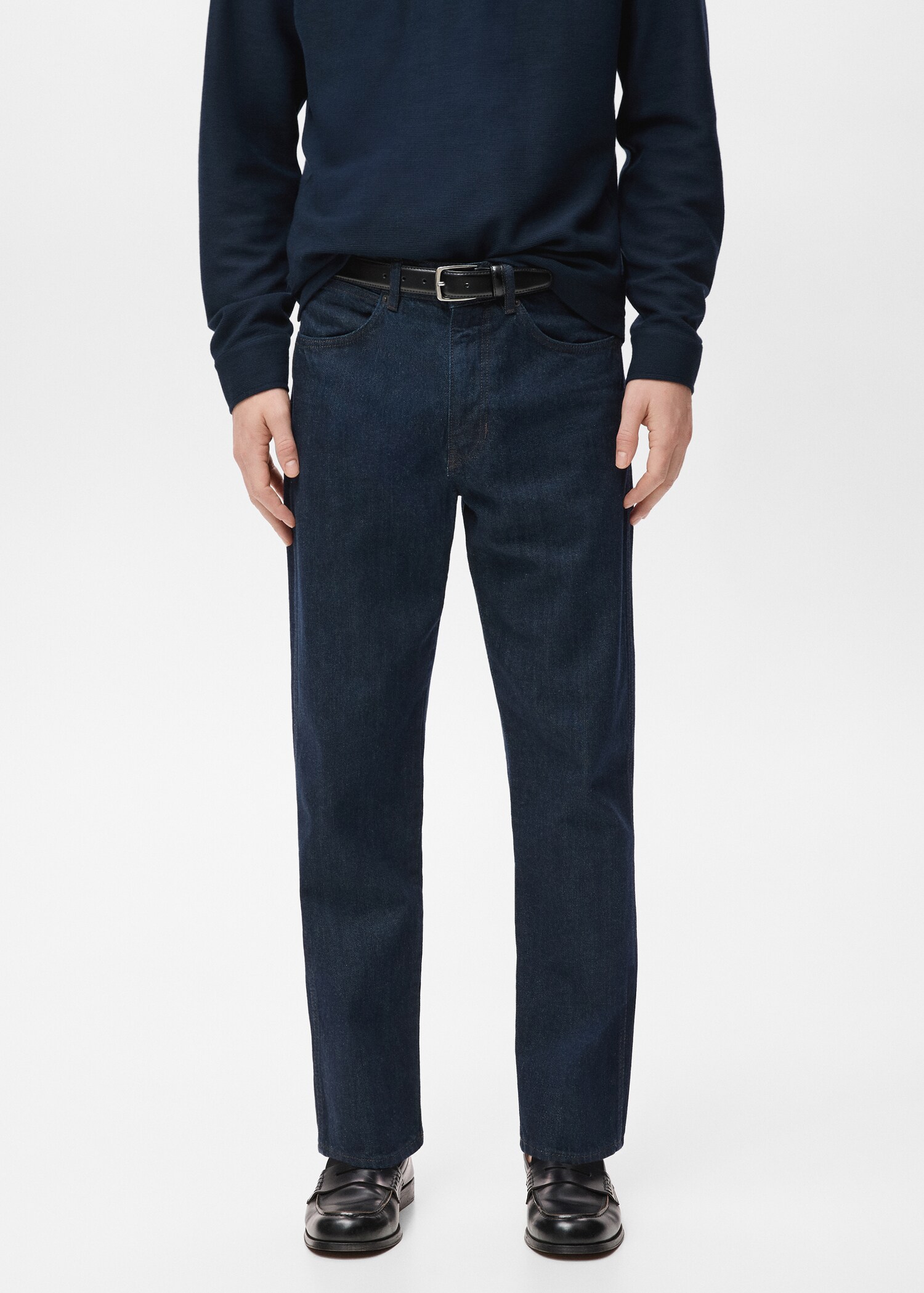 Regular fit cotton jeans - Medium plane