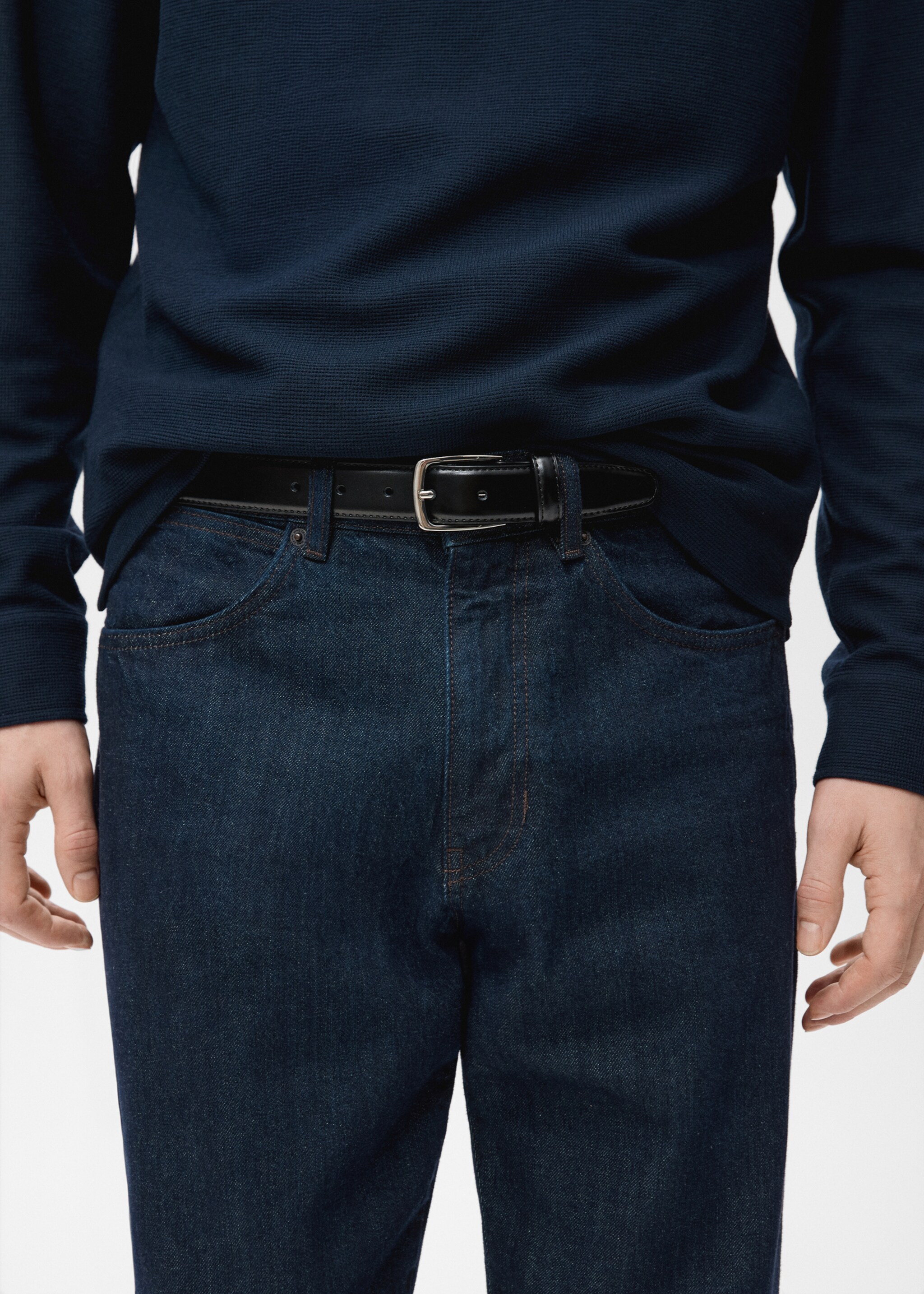Regular fit cotton jeans - Details of the article 1, Open Blue. Ref: 27041199-00.