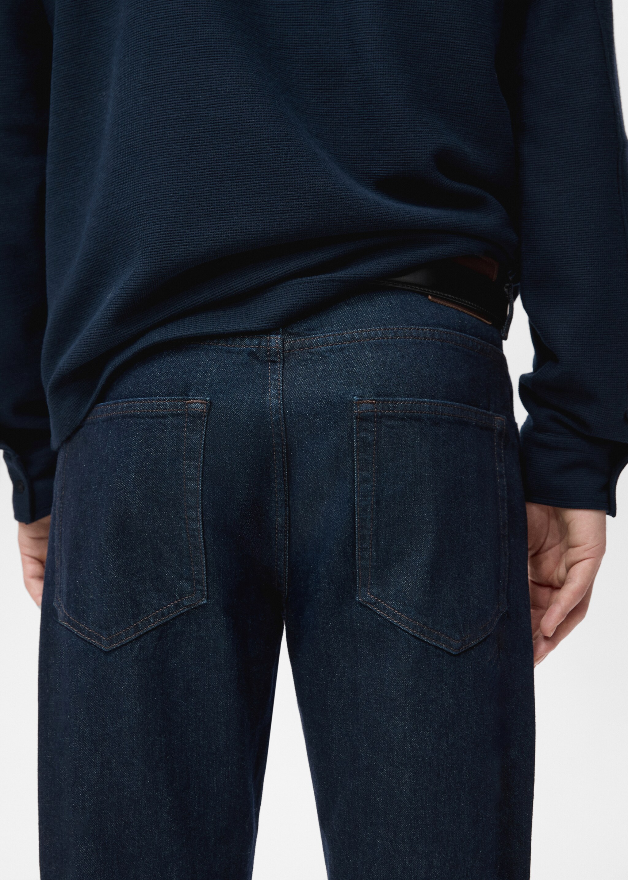 Regular fit cotton jeans - Details of the article 6, Open Blue. Ref: 27041199-00.