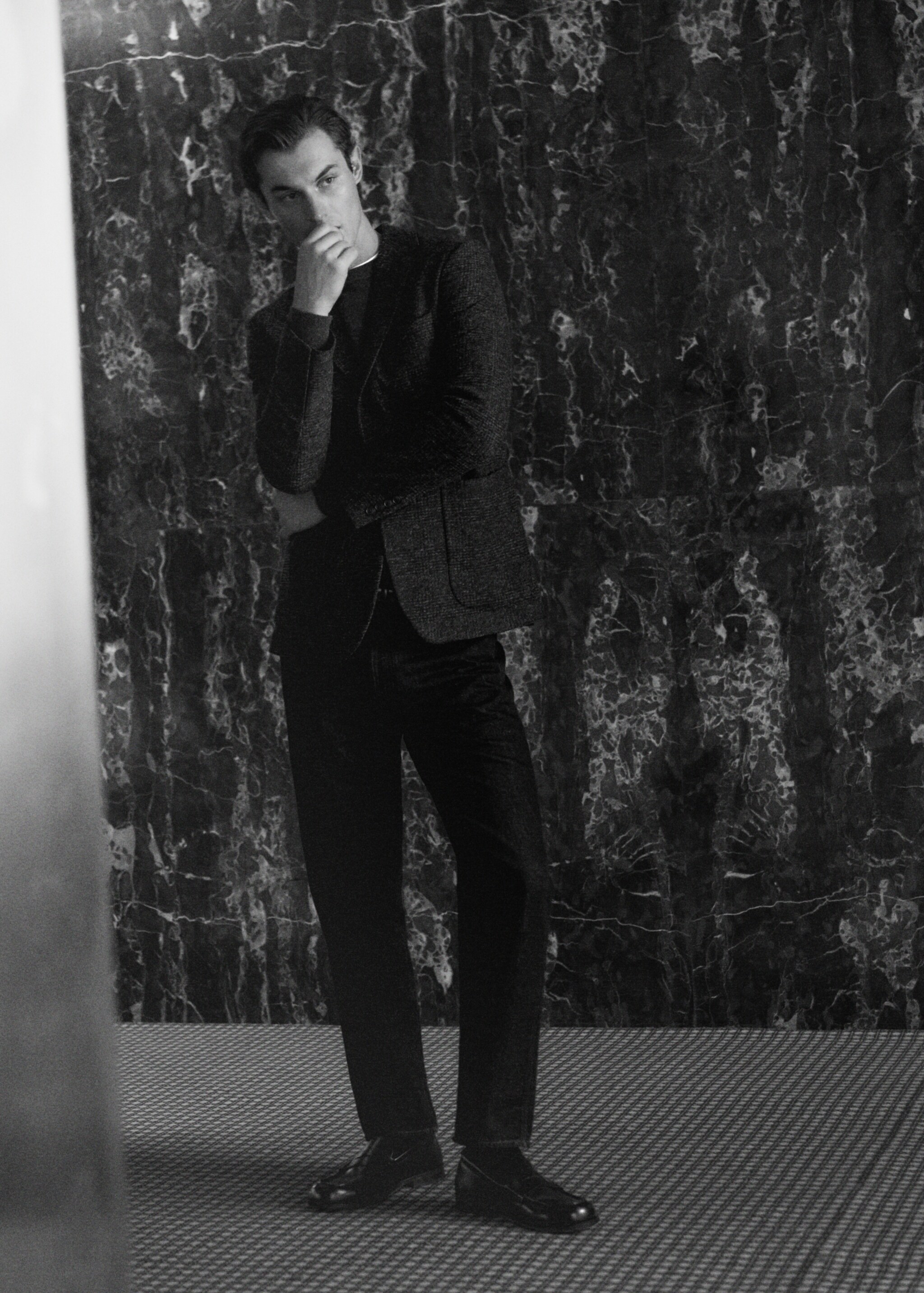 Regular fit cotton jeans - Details of the article 5, Black denim. Ref: 27041200-00.