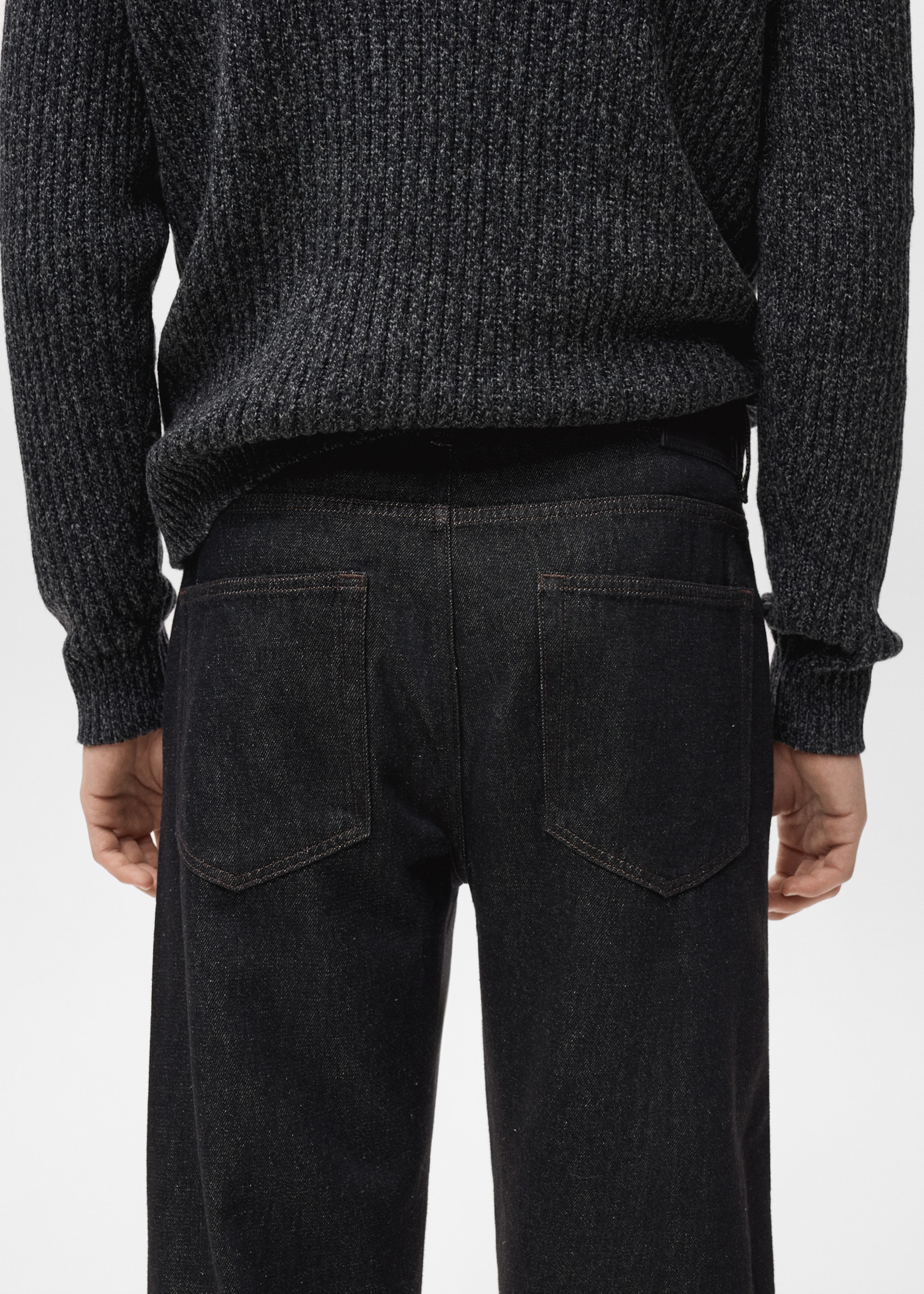 Regular-Fit-Baumwollhose - Detail des Artikels 6, Black denim. Ref: 27041200-00.