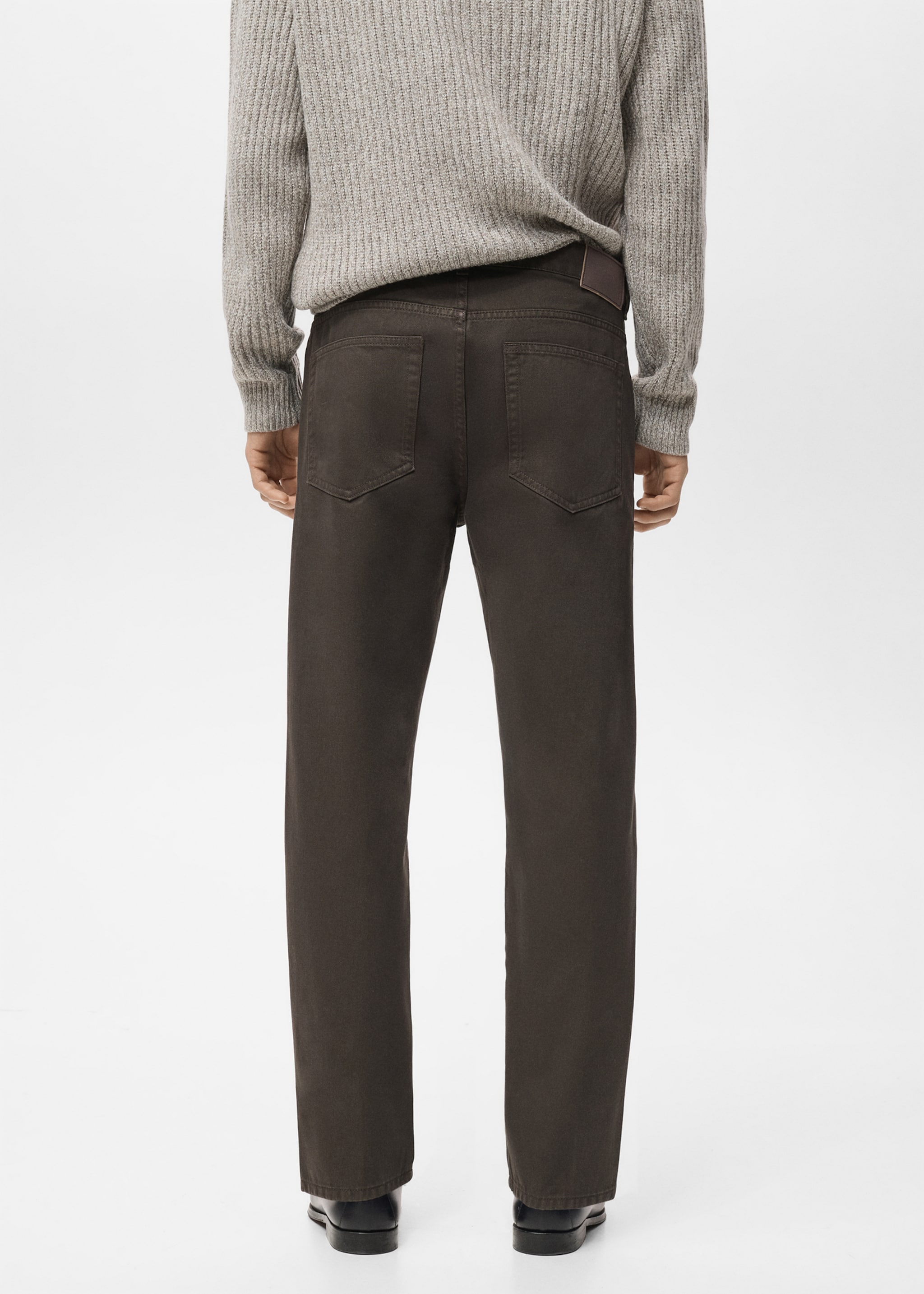 Regular-Fit-Baumwollhose - Rückseite des Artikels, Schokolade. Ref: 27041201-00.