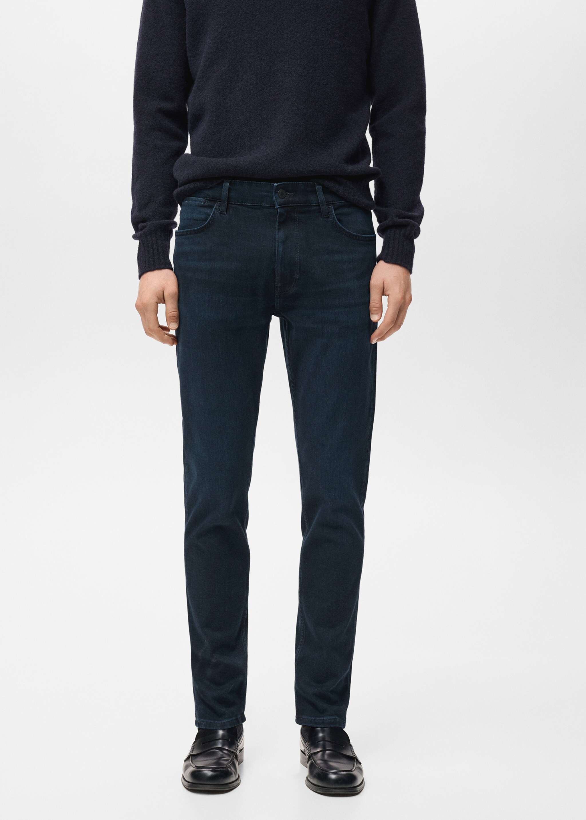 Jean Patrick slim fit Ultra Soft Touch - Plan moyen, Bleu foncé intense. Ref: 27041202-00.