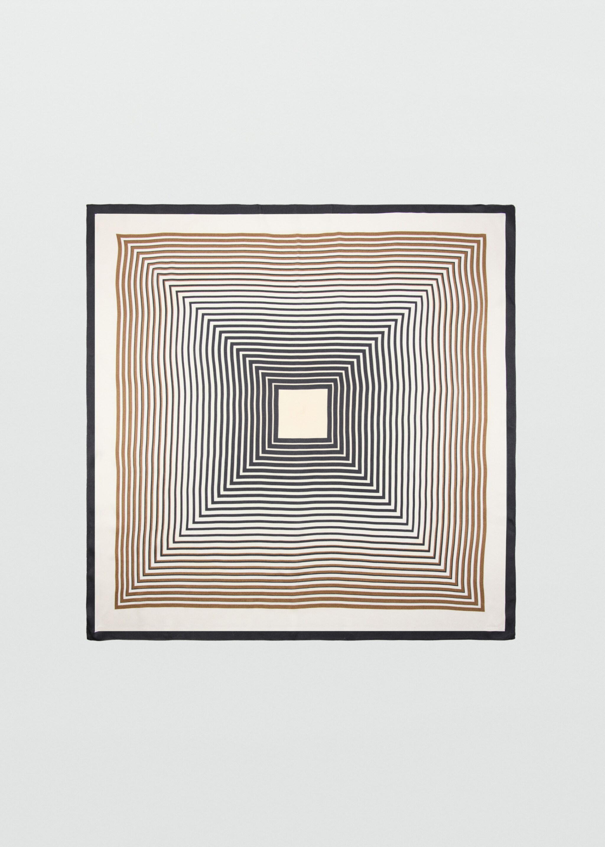 Geometric stripe-print scarf - Article without model, Ecru. Ref: 27041203-00.