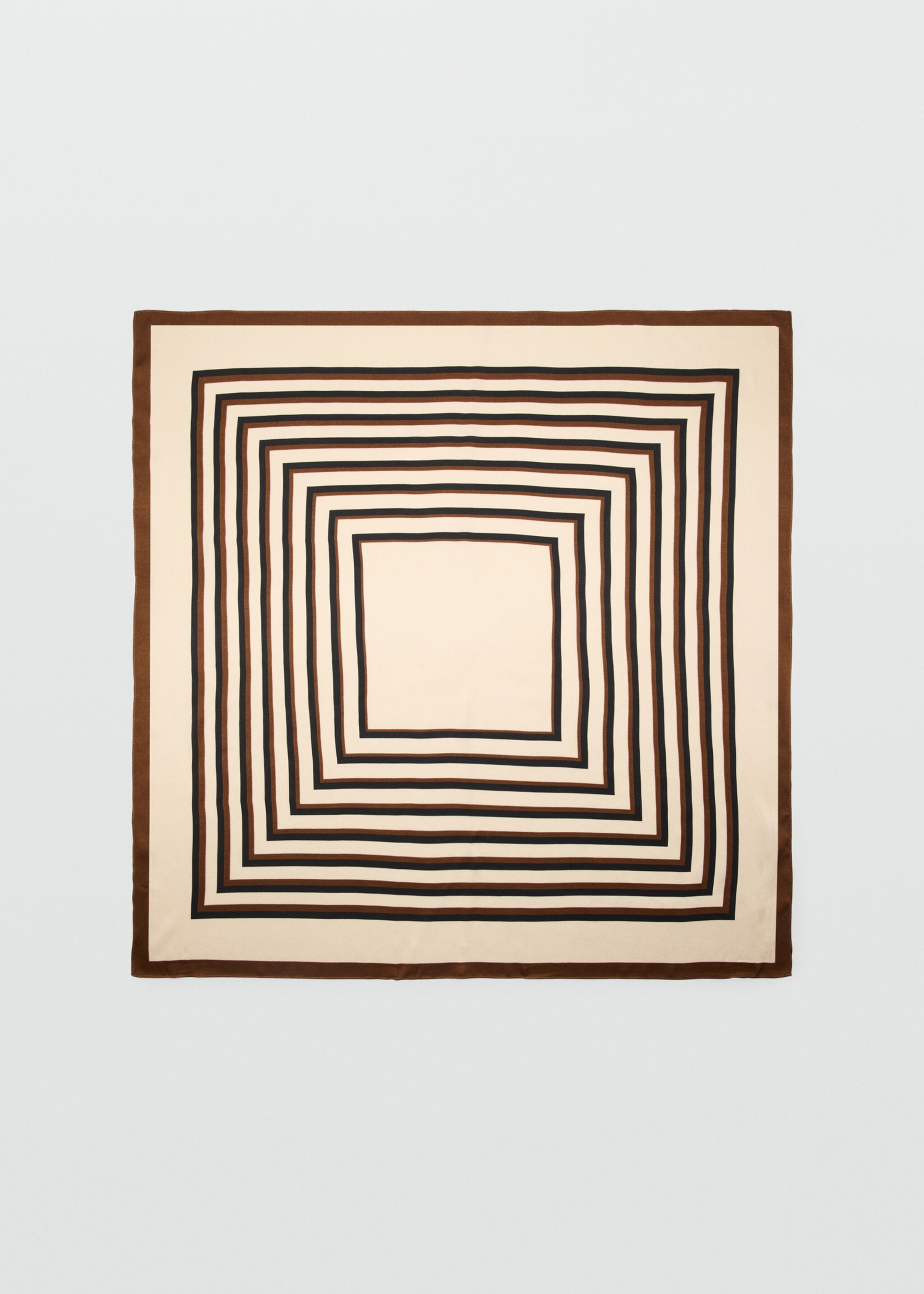 Geometric stripe-print scarf - Article without model, Brown. Ref: 27041203-00.