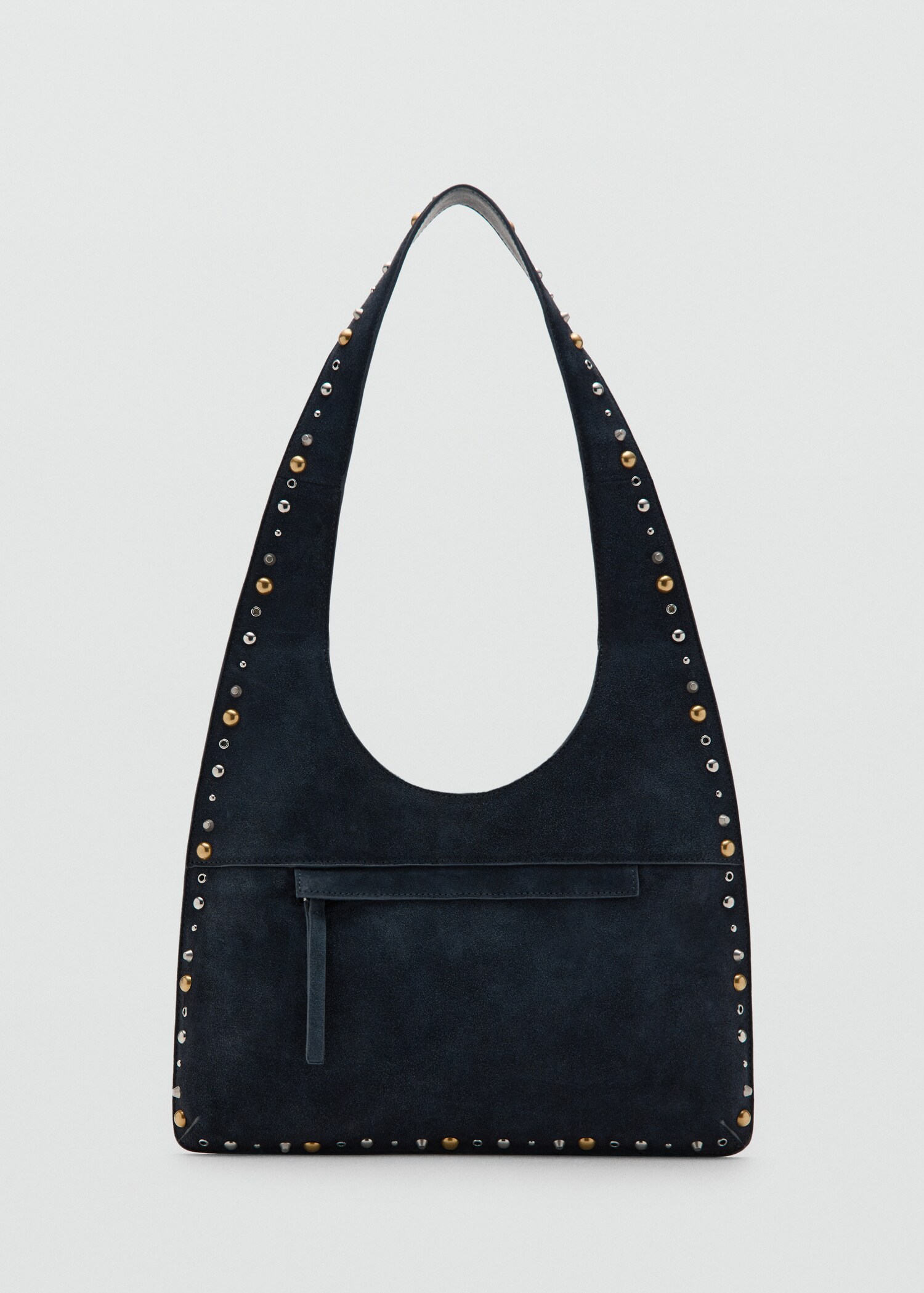Suede shoulder bag with studs - Article without model