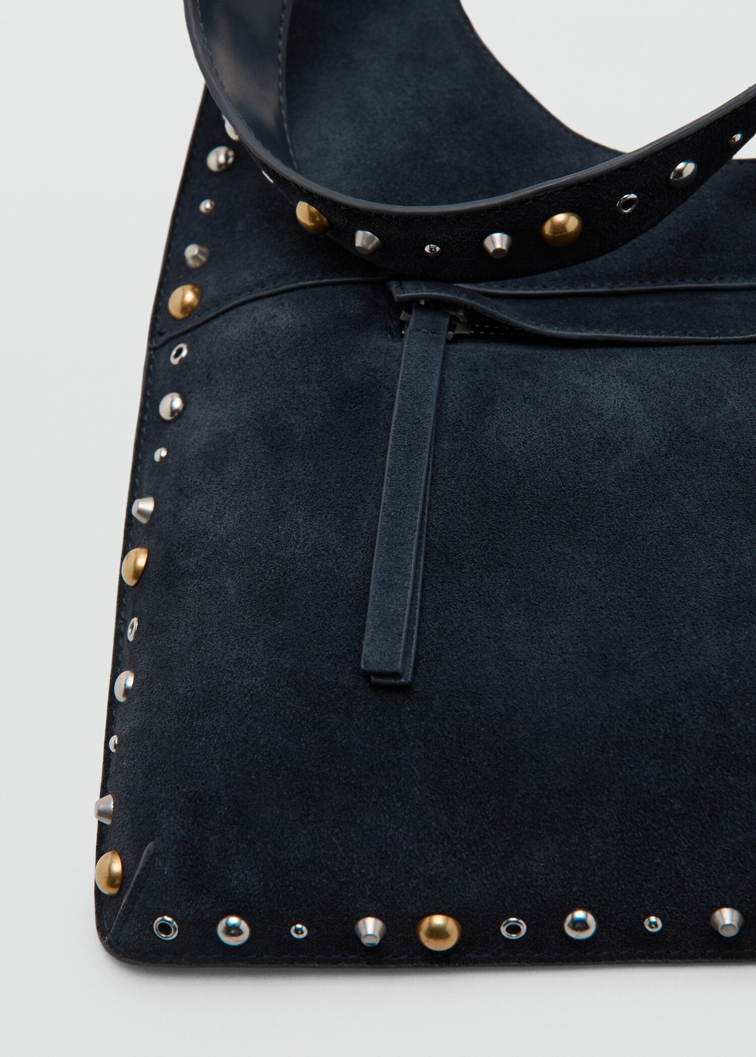 Suede shoulder bag with studs - Details of the article 1