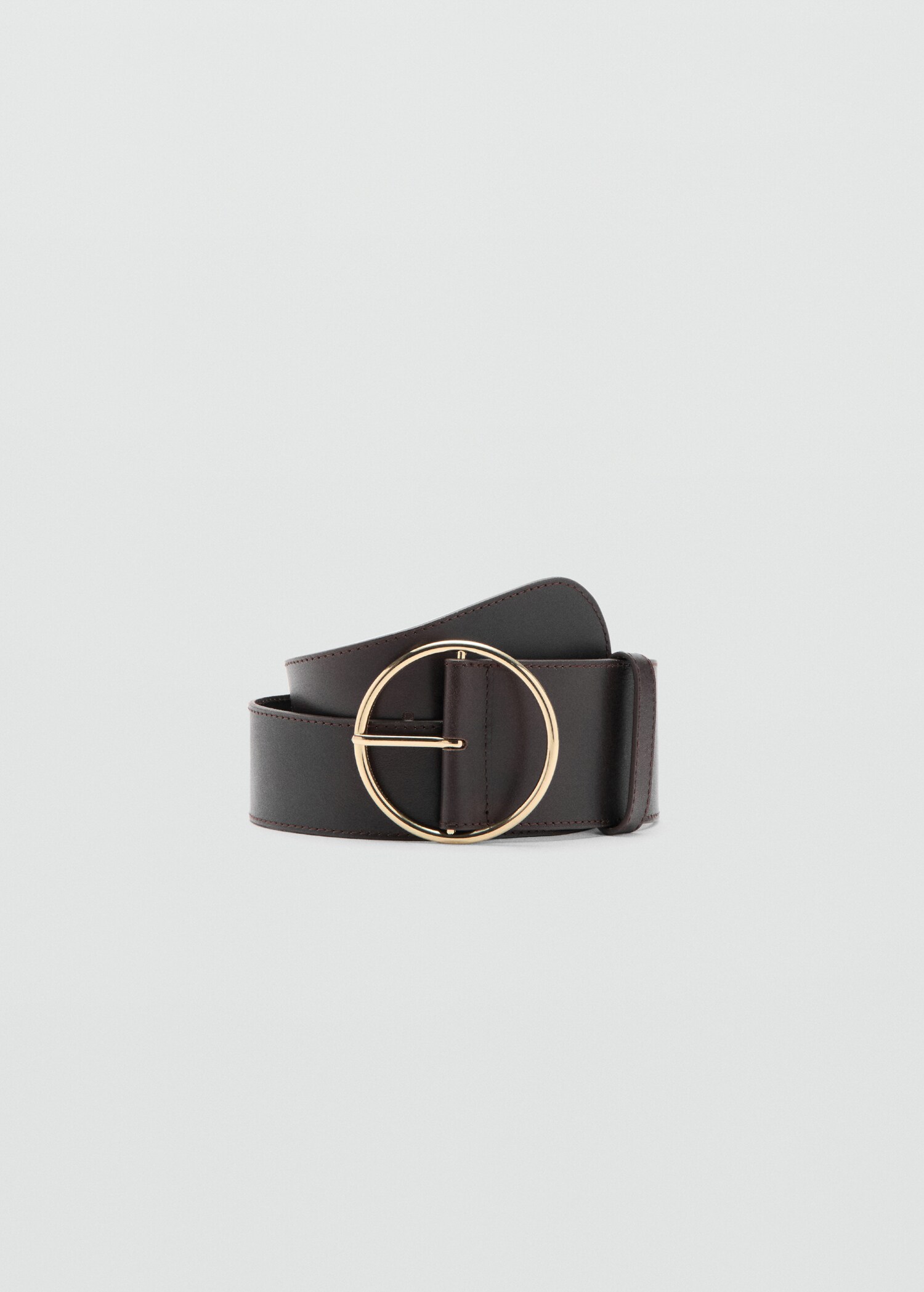 Rounded buckle leather belt - Article without model