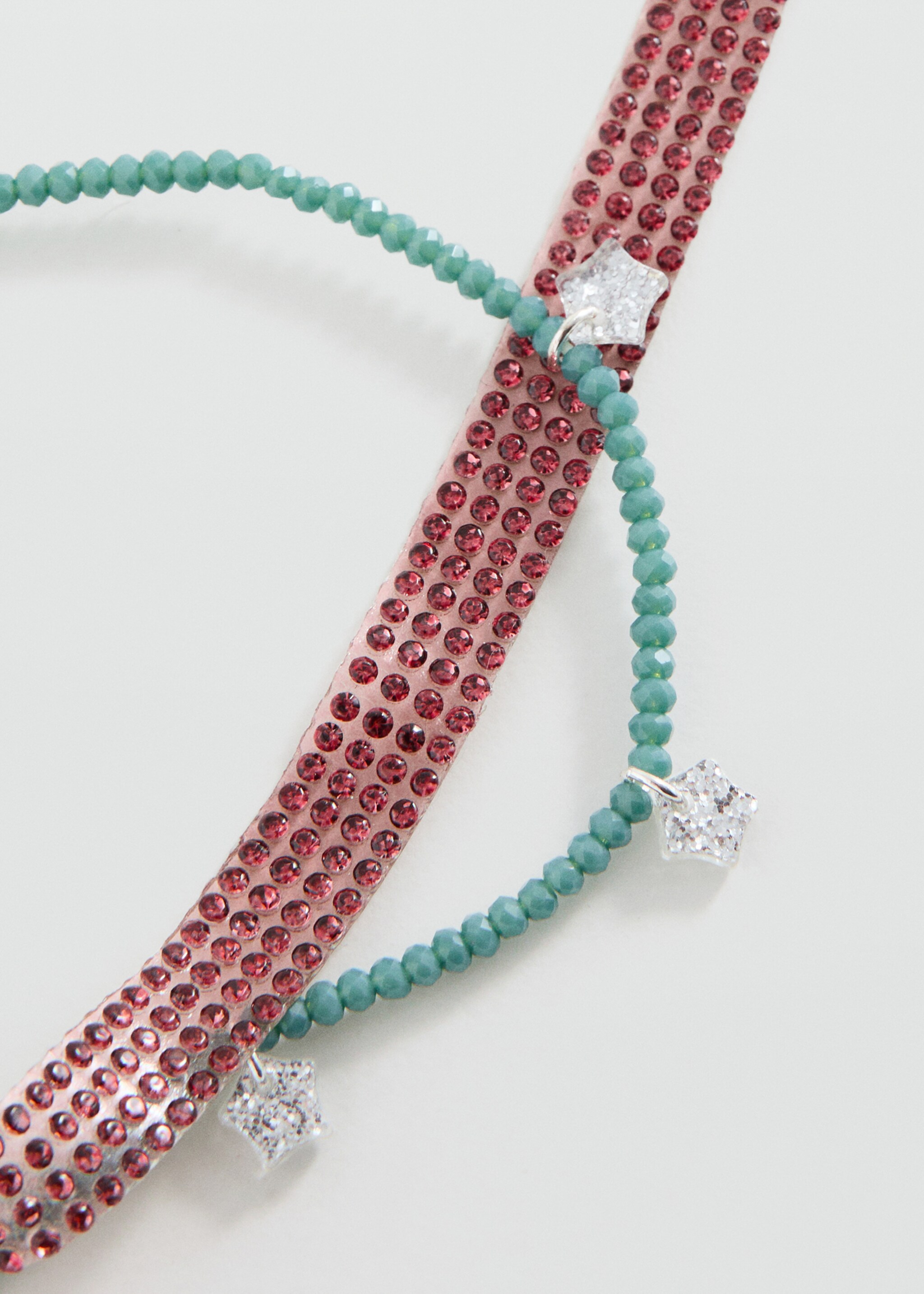 2 pack of necklaces - Details of the article 1, Aqua Green. Ref: 27041208-00.