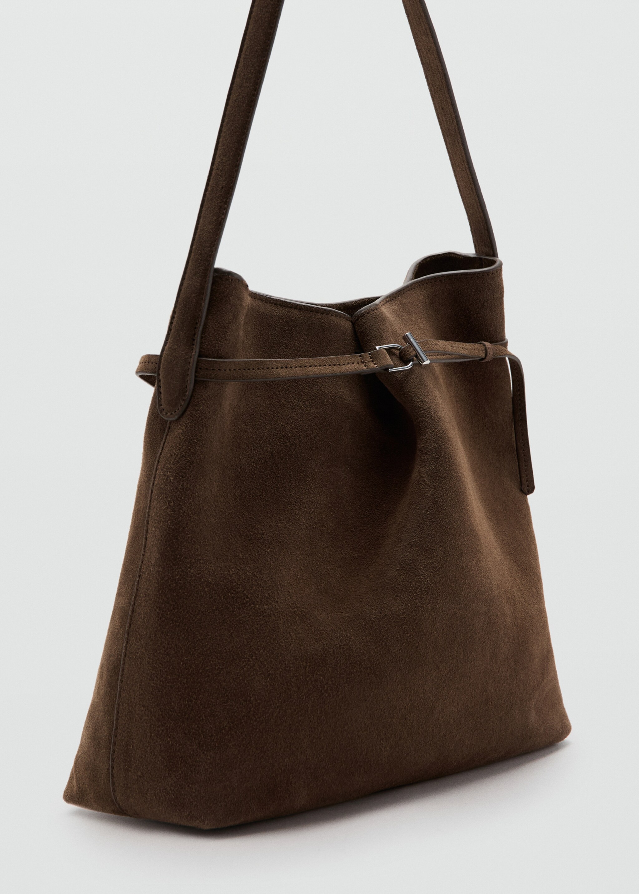 Suede bucket bag - Medium plane, Brown. Ref: 27041211-00.