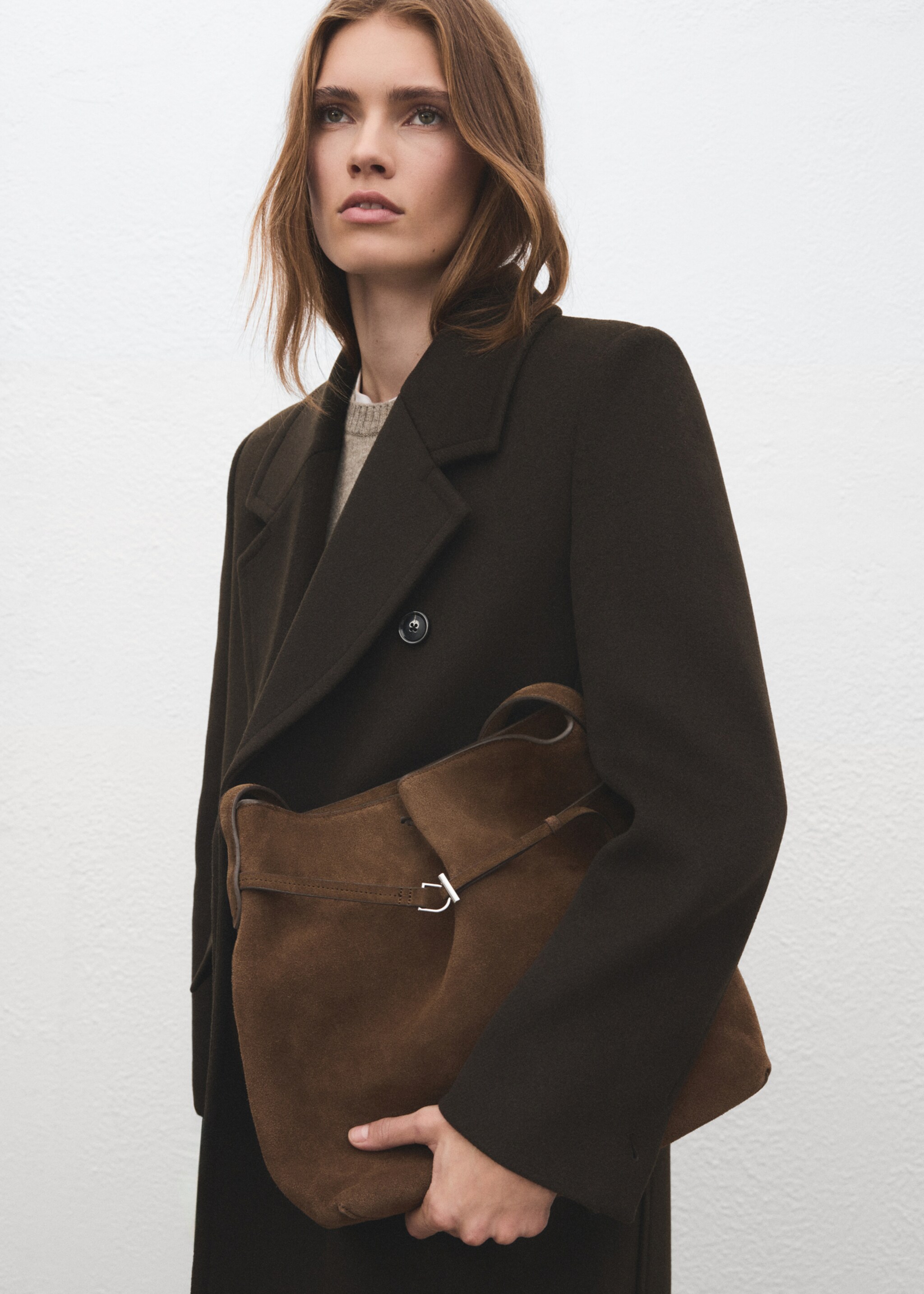 Suede bucket bag - Details of the article 9, Brown. Ref: 27041211-00.