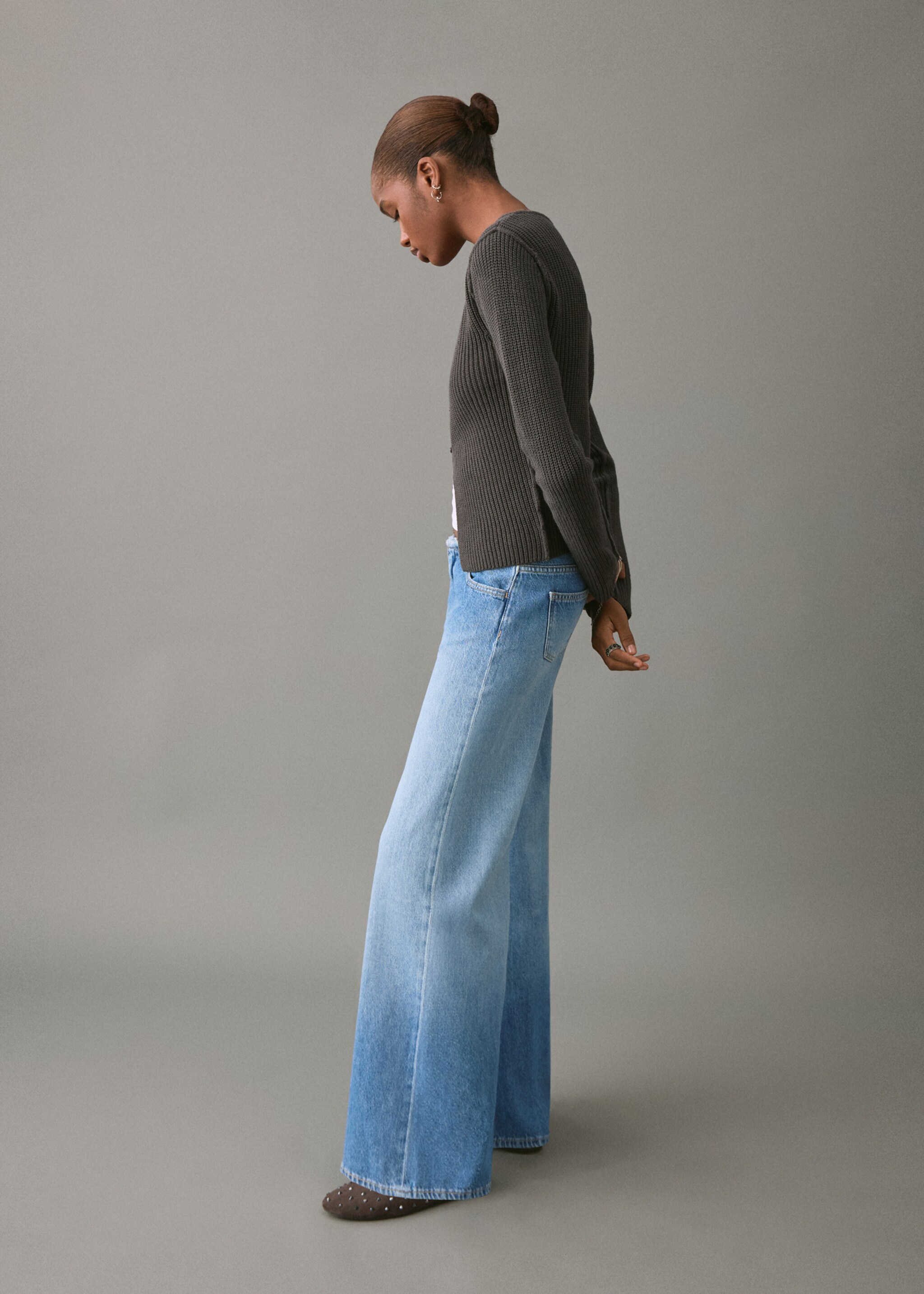 Low-waist wide leg jeans - Medium plane, Medium Blue. Ref: 27041212-00.