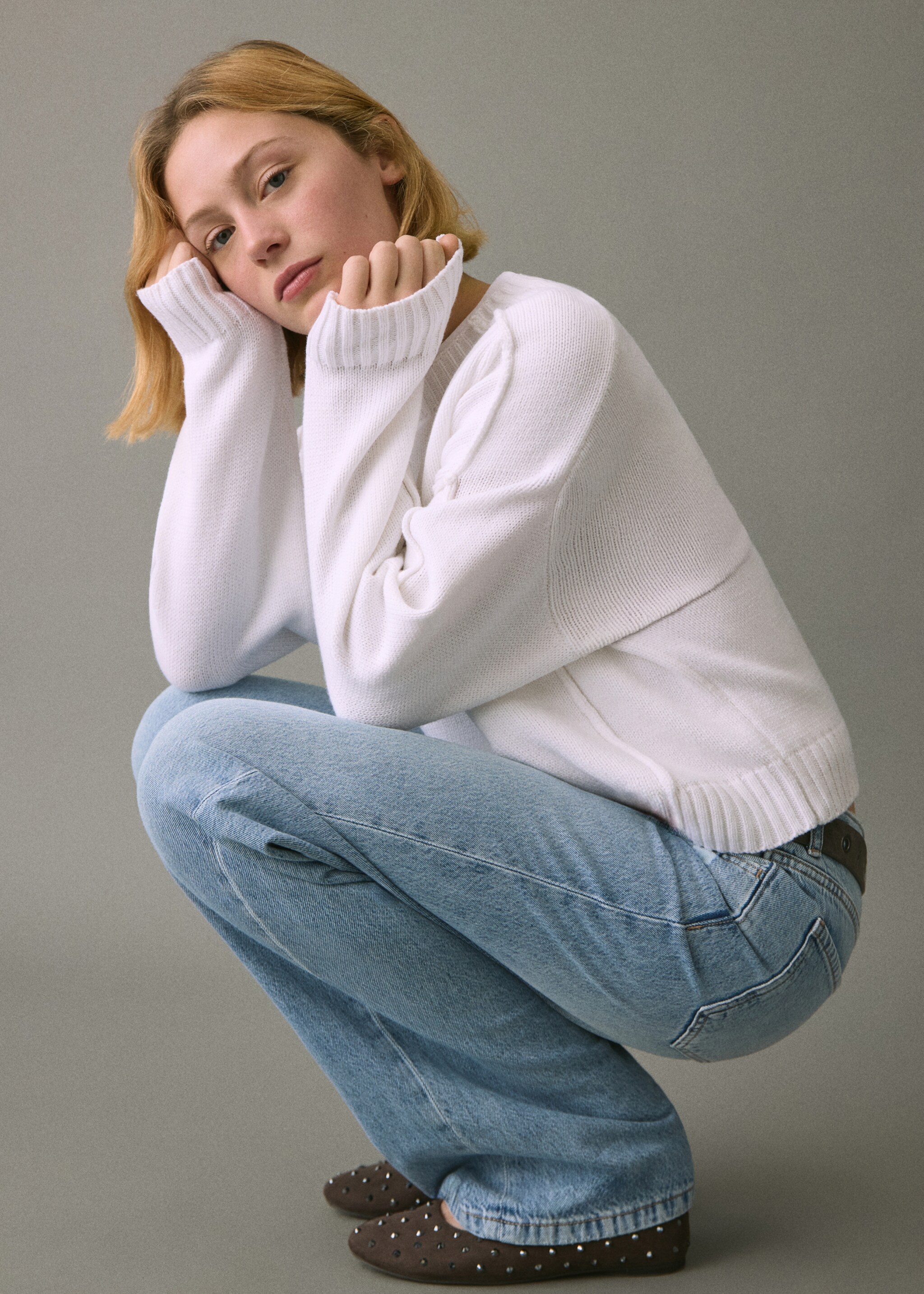 Jersey punto costuras - Detalle del artículo 2, Blanco roto. Ref: 27041214-00.