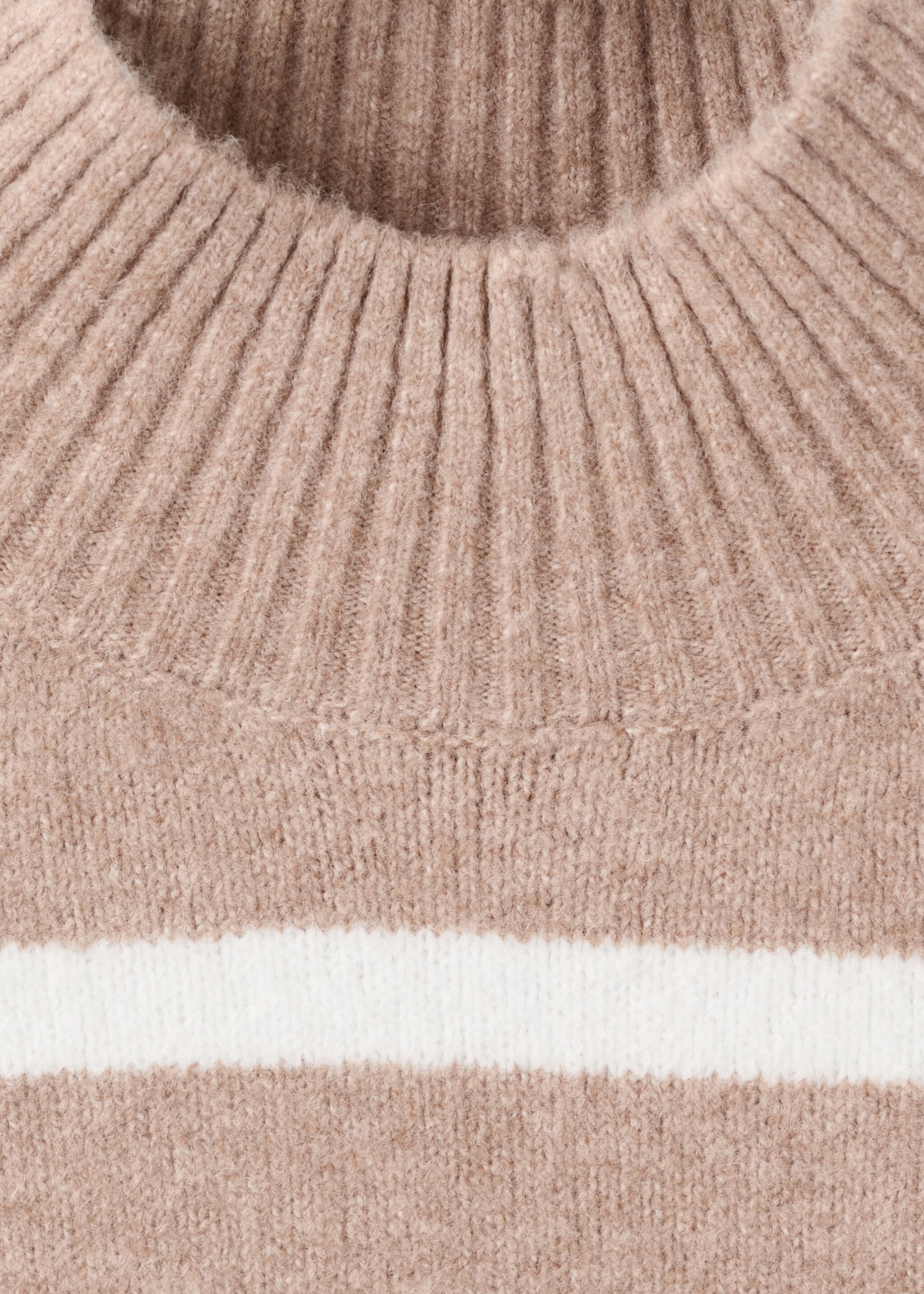 Oversized striped turtleneck sweater - Details of the article 8, Light/Pastel Grey. Ref: 27041217-00.