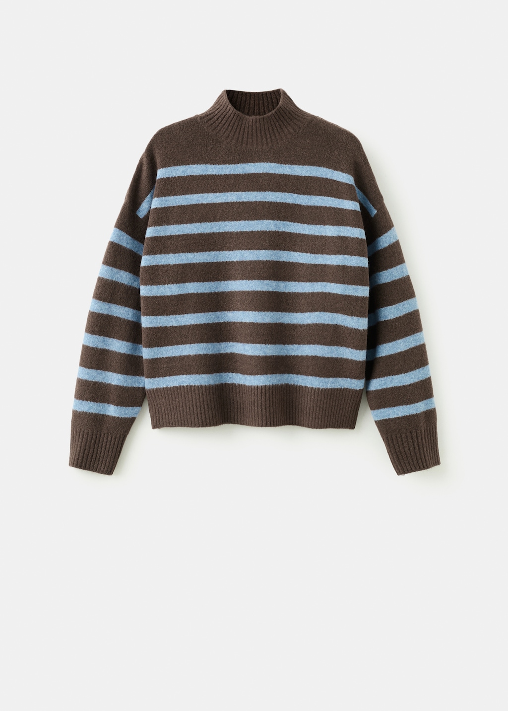 Oversized striped turtleneck sweater