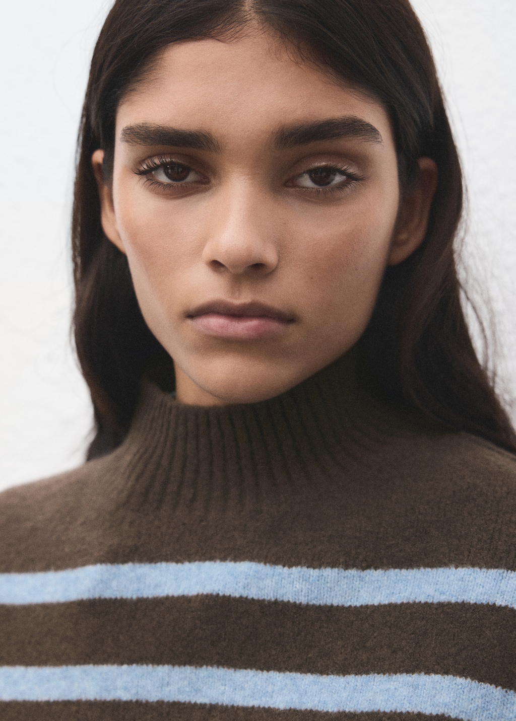 Oversized striped turtleneck sweater