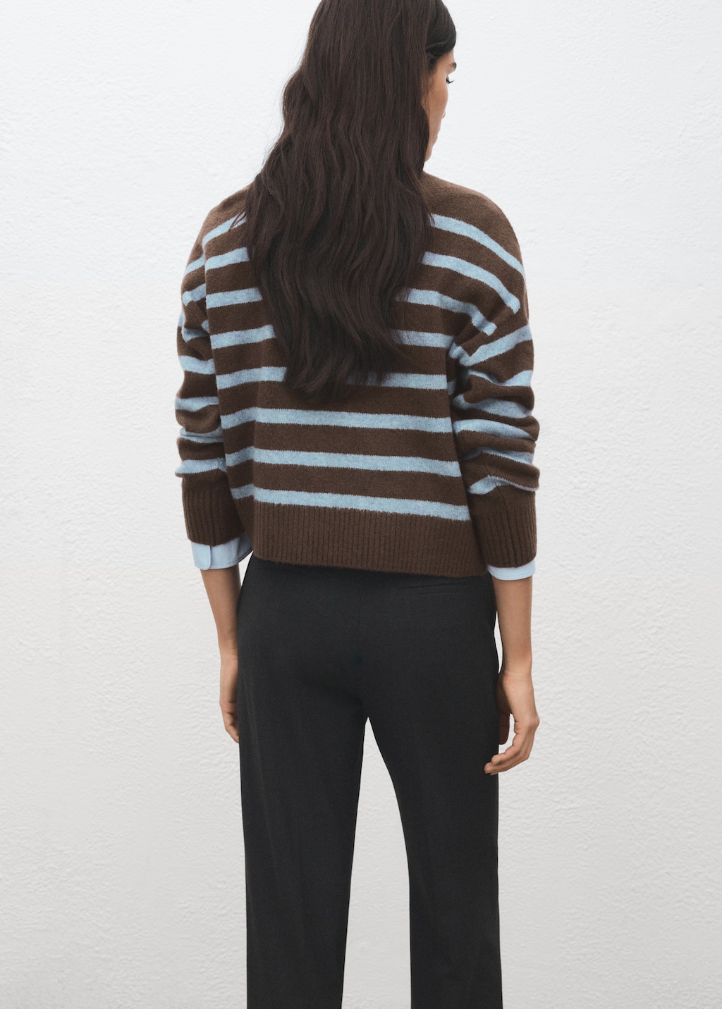 Oversized striped turtleneck sweater