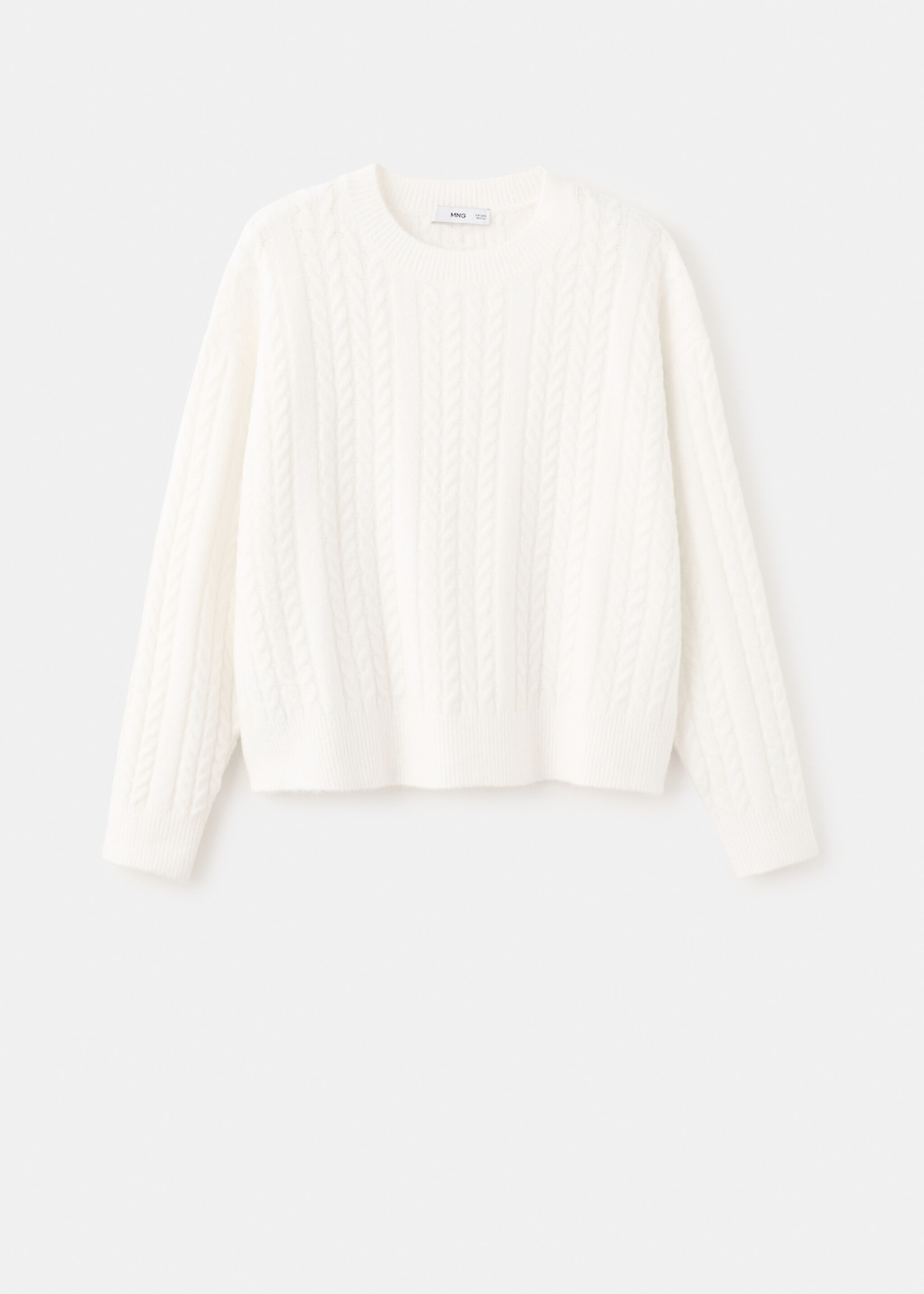 Braided knitted sweater - Article without model, Ecru. Ref: 27041219-00.