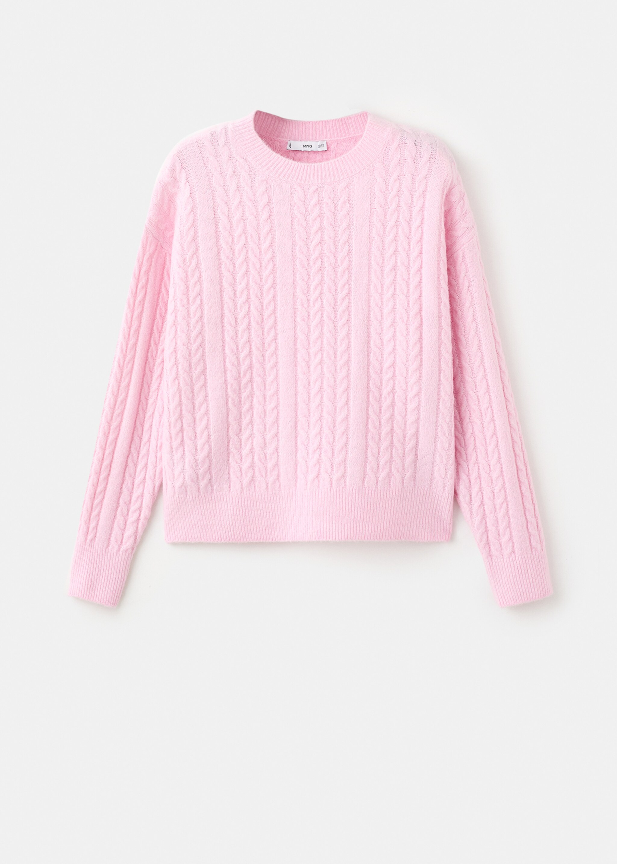 Braided knitted sweater - Article without model, Pink. Ref: 27041219-00.